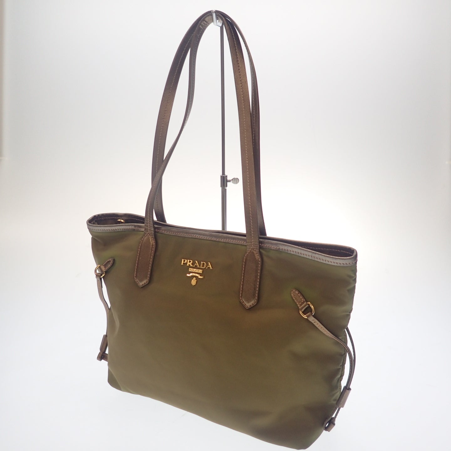 プラダ トートバッグ ナイロン ゴールド PRADA【AFE1】【中古】
