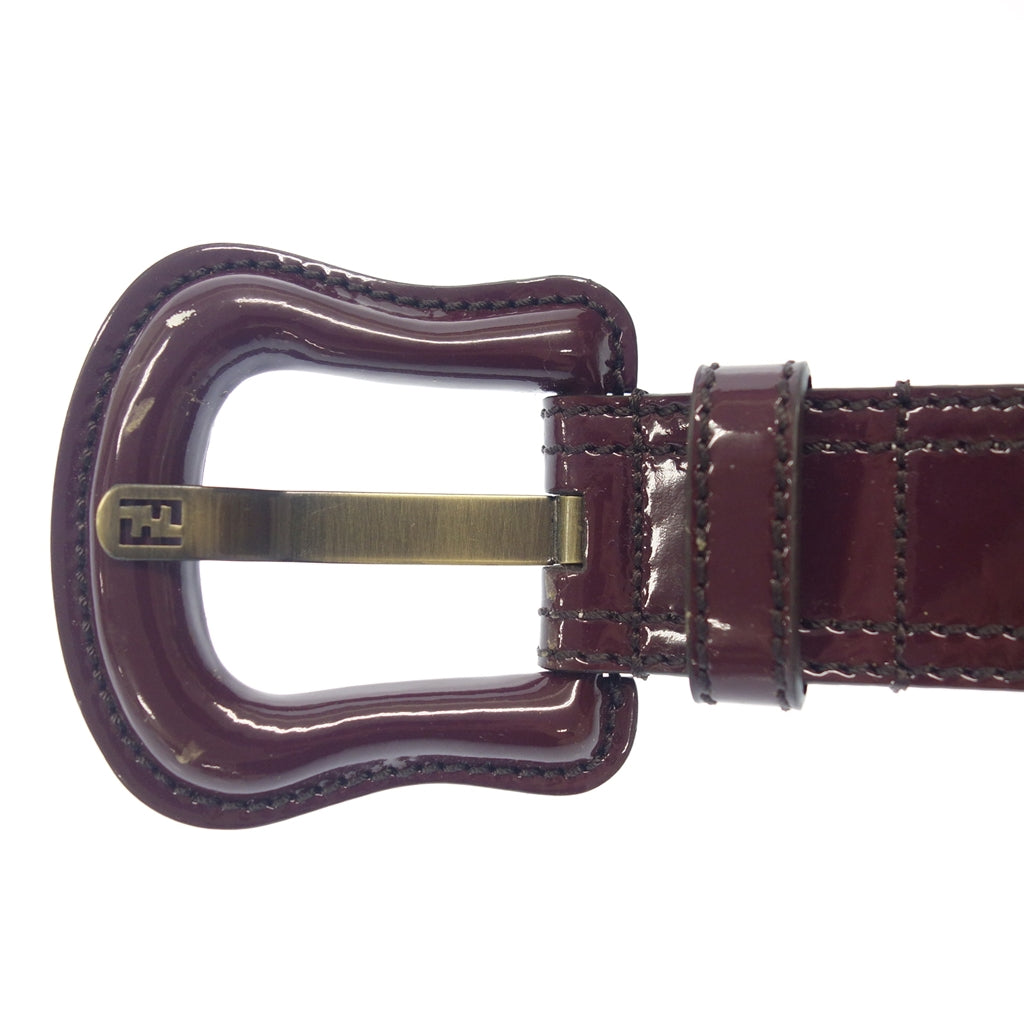 中古◆フェンディ ベルト パテントレザー パープル サイズ90/36 FENDI【AFI18】
