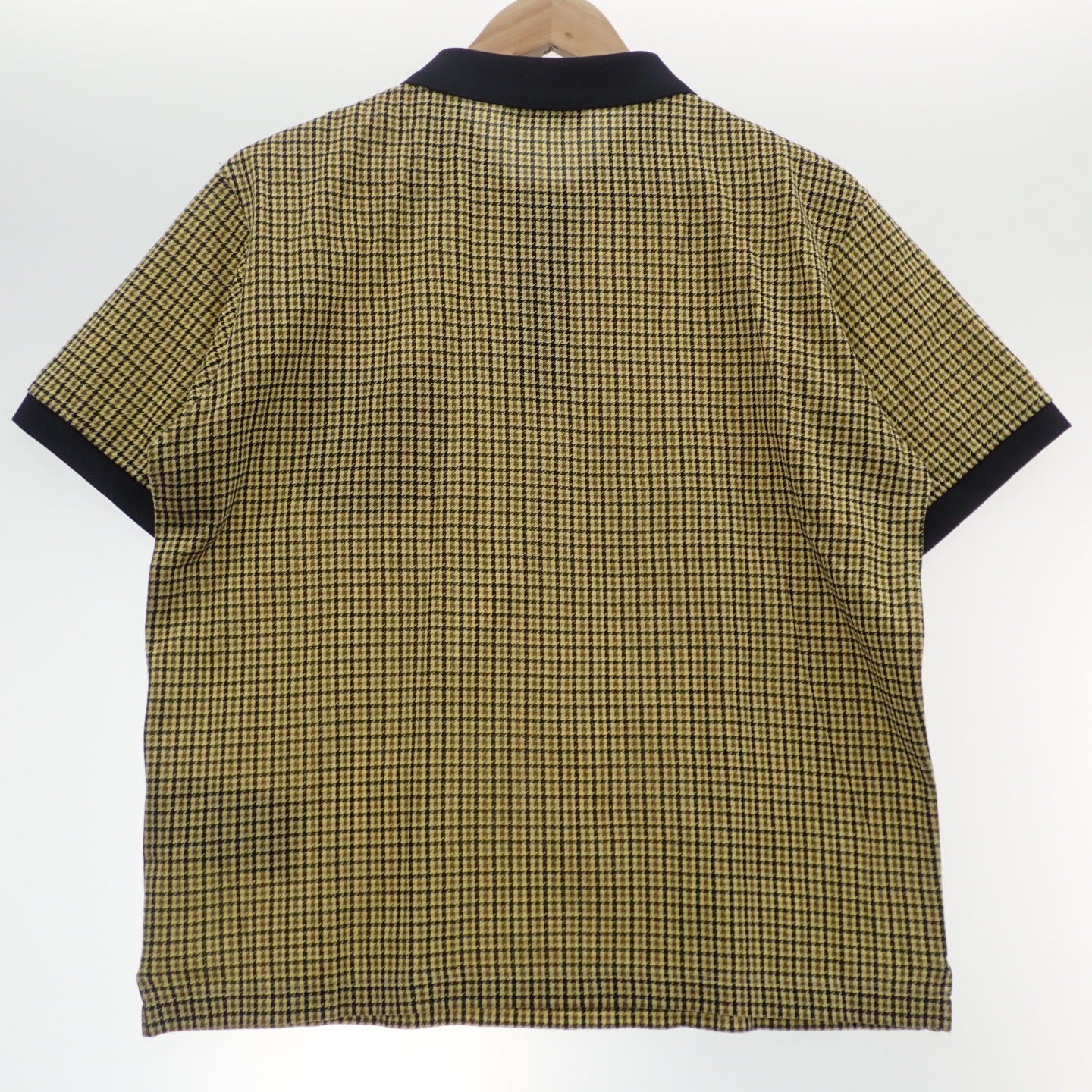 プラダ ポロシャツ 千鳥柄 メンズ L イエロー PRADA【AFB25】【中古】