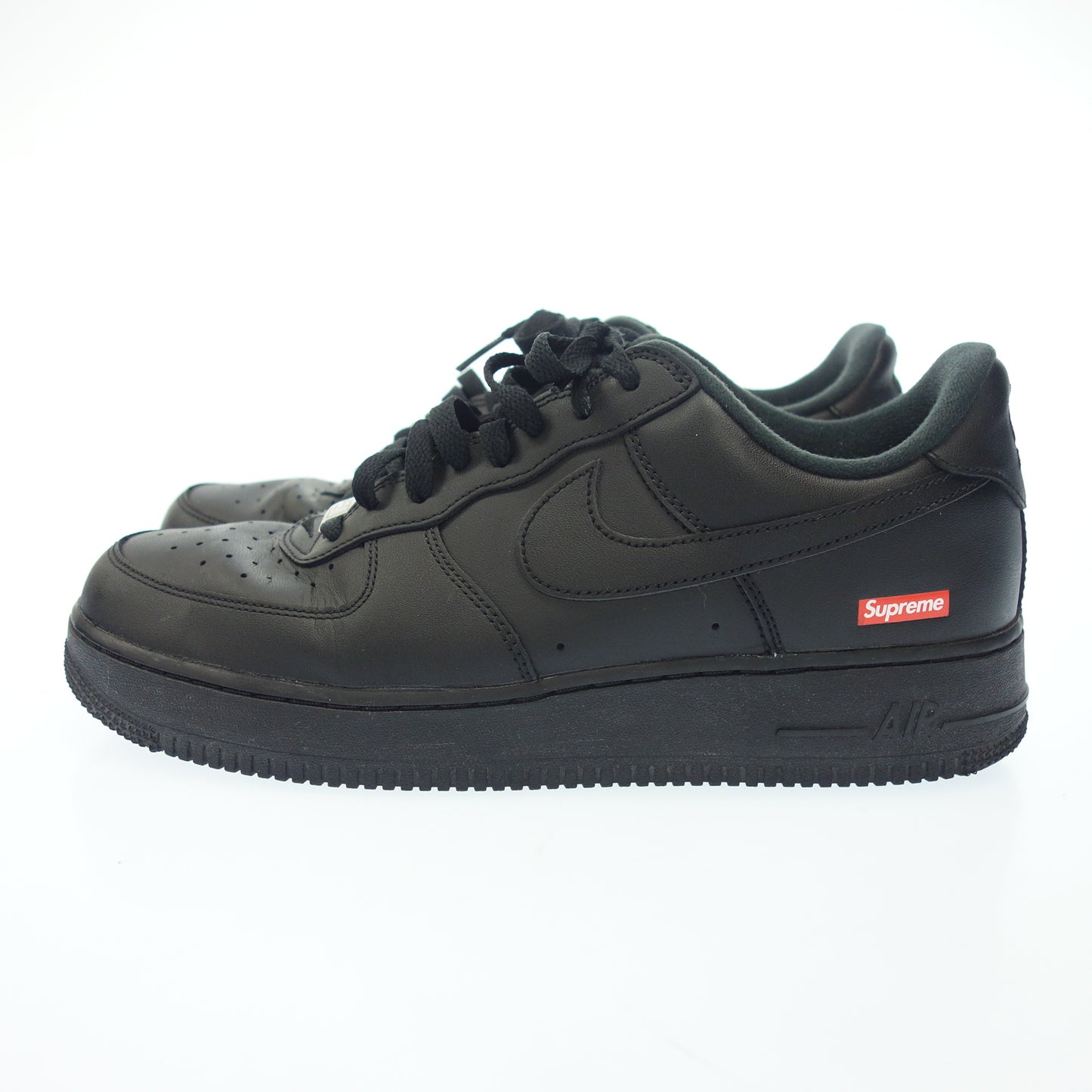 中古◆ナイキ シュプリーム レザースニーカー AIR FORCE 1 LOW SP CU9225-001 メンズ ブラック系 サイズ27.5 NIKE×SUPREME【AFD8】