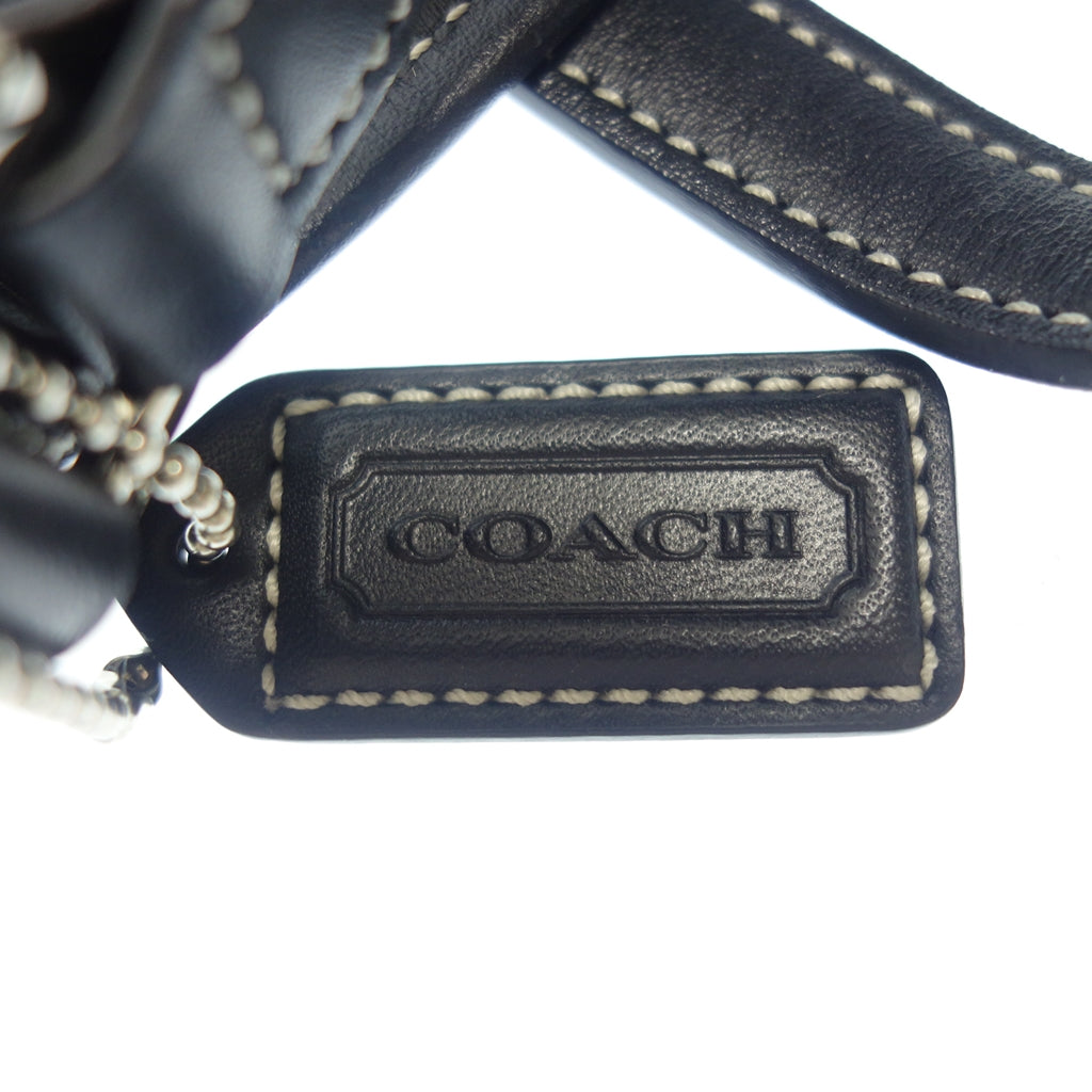 美品◆コーチ ショルダーバッグ ブラック×グレー ショルダーバッグ COACH【AFE1】