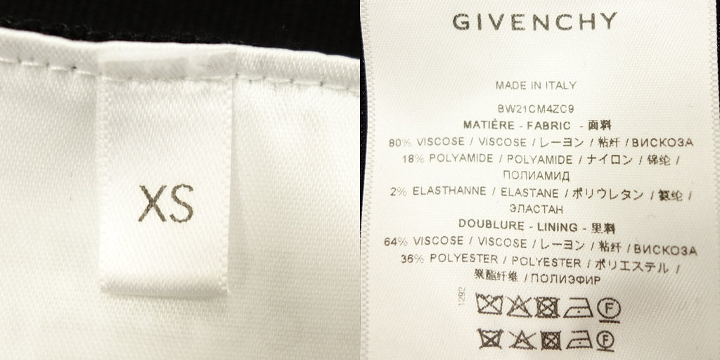 美品◆ジバンシィ ワンピース ペプラム ノースリーブ ロゴジップ BW21CM4ZC9 レディース XS 黒 GIVENCHY【AFB4】