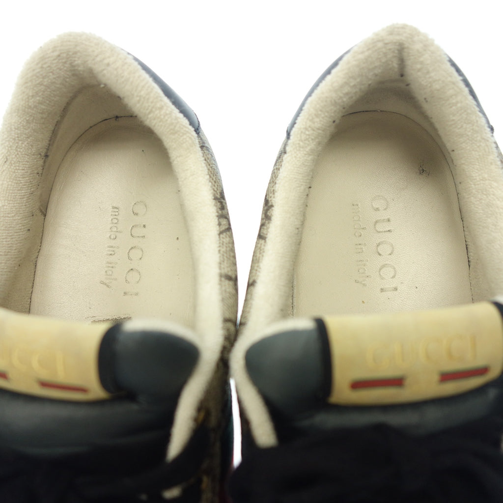 美品◆グッチ スニーカー スクリーナー レザー メンズ ブラウン系 サイズ9 GUCCI【AFD1】