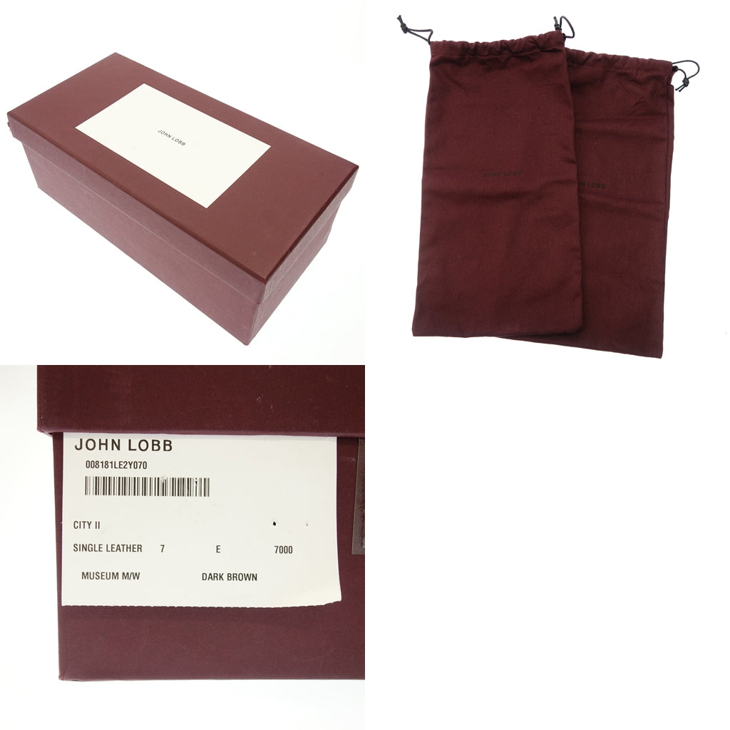 美品◆ジョンロブ CITY Ⅱ シティ キャップトゥ レザー シューズ メンズ 7E 茶系 JOHN LOBB【LA】