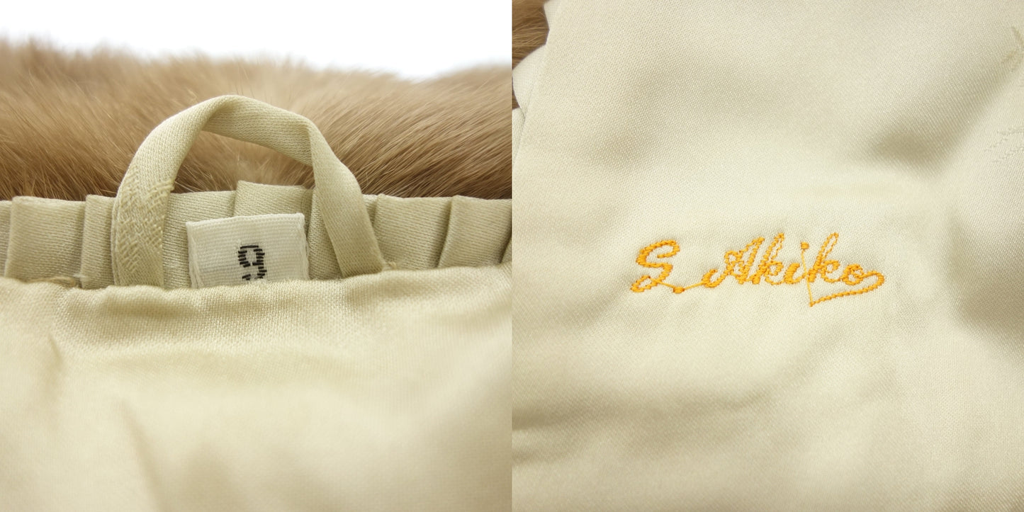 ミンク ハーフコート レディース 9 ブラウン【AFF24】【中古】