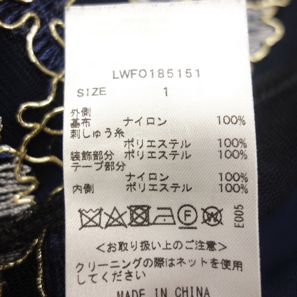 極美品◆リリーブラウン 花柄ワンピース レディース サイズ1 ネイビー LiLyBrown【AFB4】