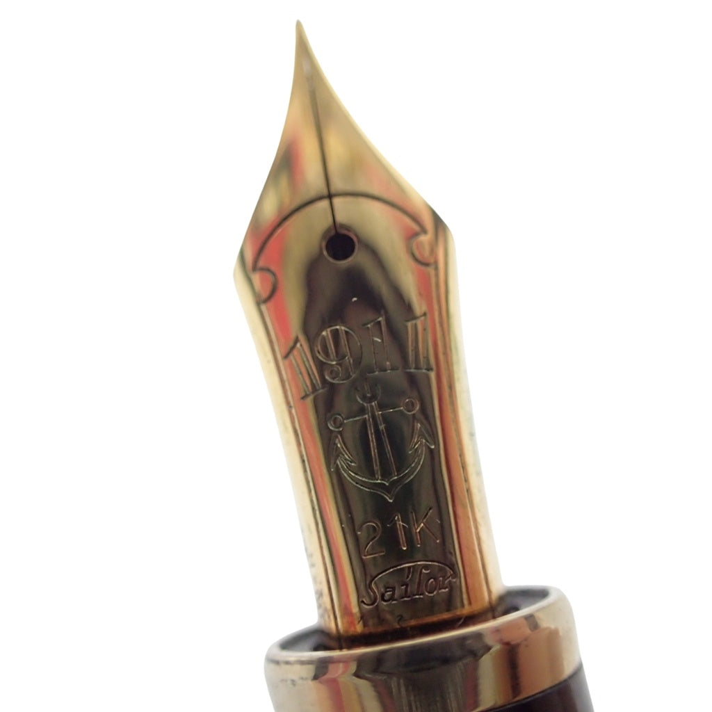 美品◆セーラー 万年筆 プロフィット ペン先21K 1911刻印 ブラック SAILOR PROFIT【AFI16】