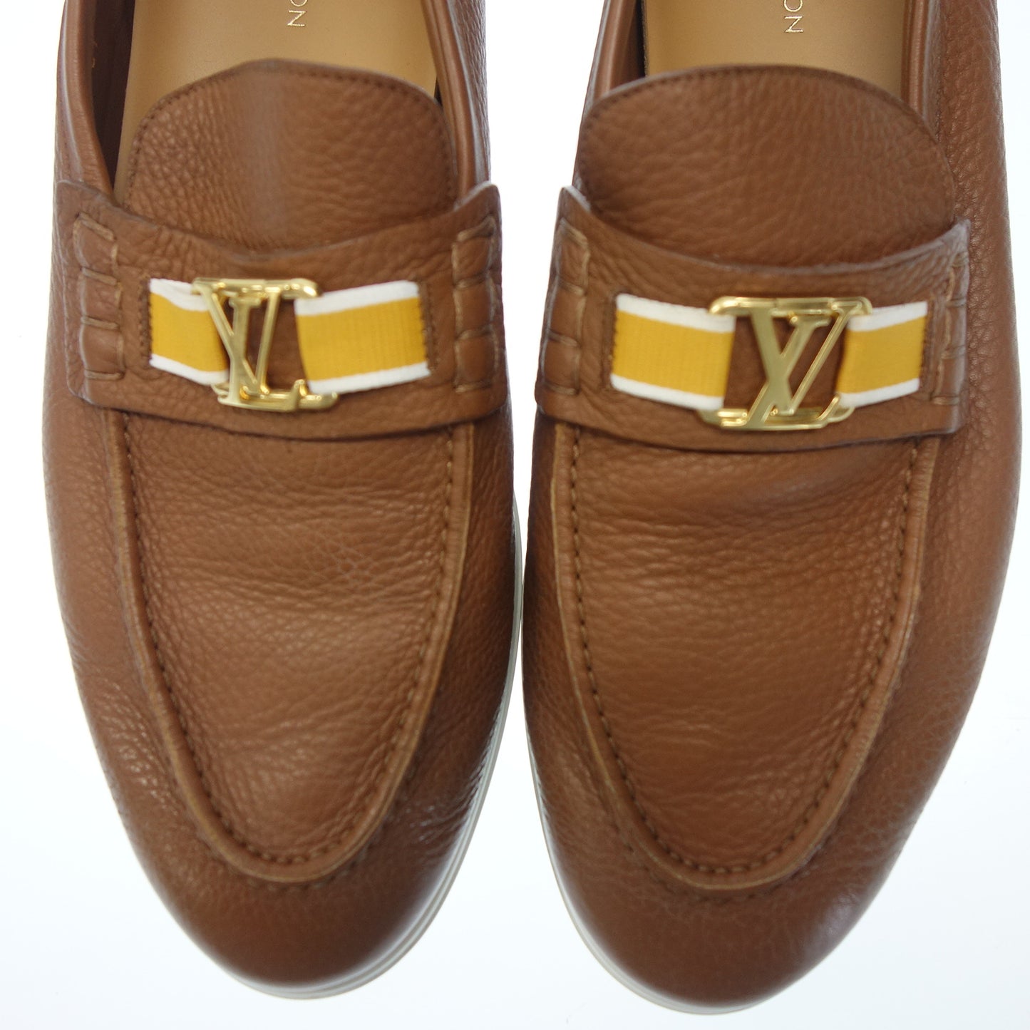 ルイヴィトン レザースニーカー エステートライン LV金具 メンズ 8 茶 LOUIS VUITTON【AFC11】【中古】