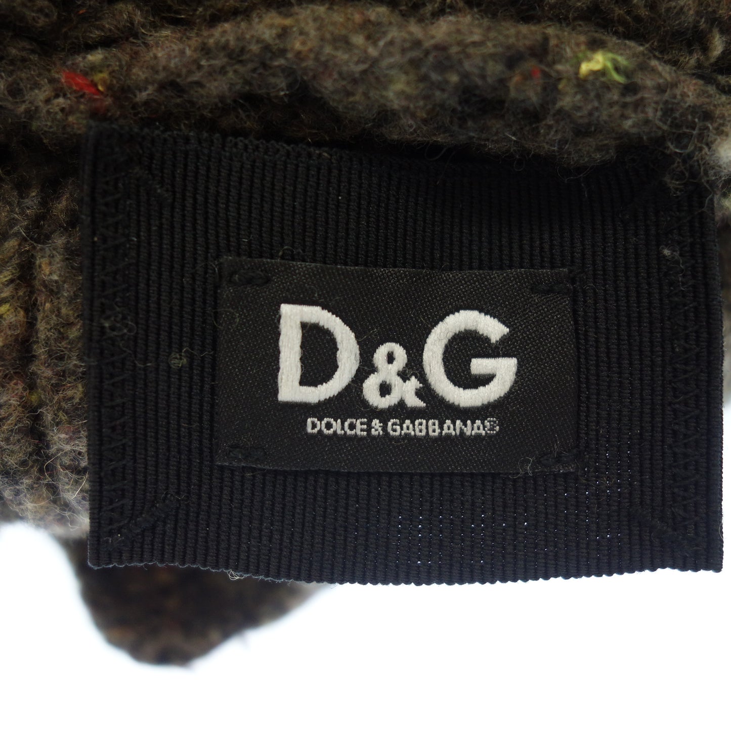 美品◆ディーアンドジー ニット ローゲージ ラムウール カシミア混 総柄 レディース ブラウン系 サイズL D&G【AFB10】