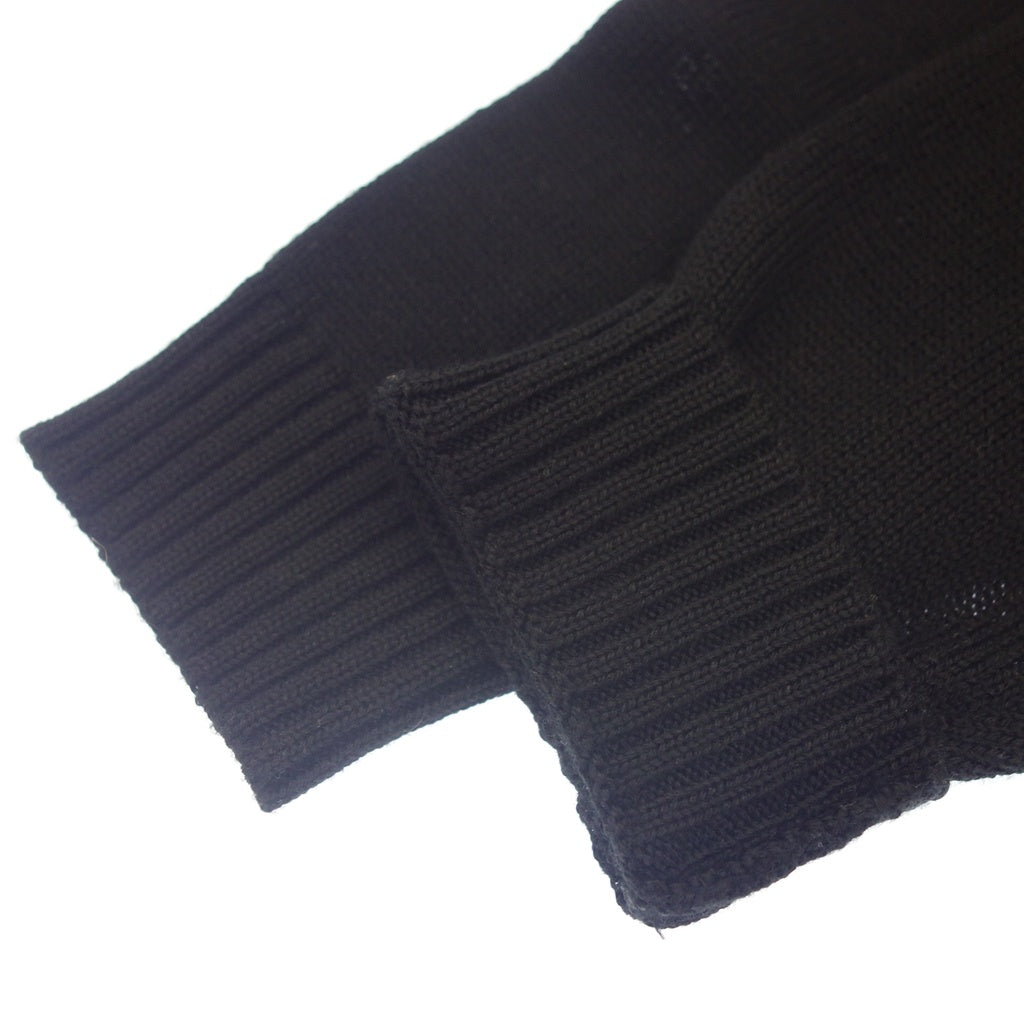 美品◆ヒューゴ ボス ニット&ナイロン切替 パーカー メンズ サイズXL ブラック HUGO BOSS【AFB7】