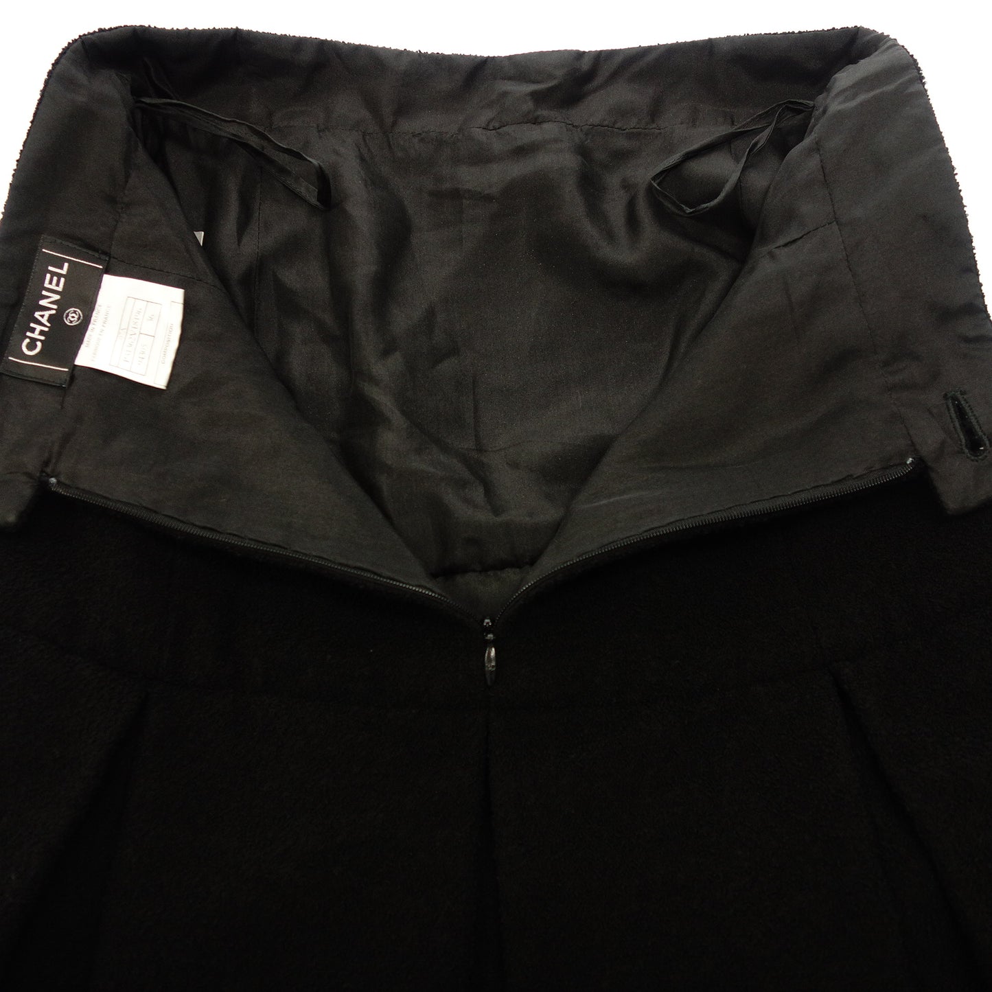 美品◆シャネル フレアスカート パイル生地 07A 36 レディース 黒 CHANEL【AFB43】