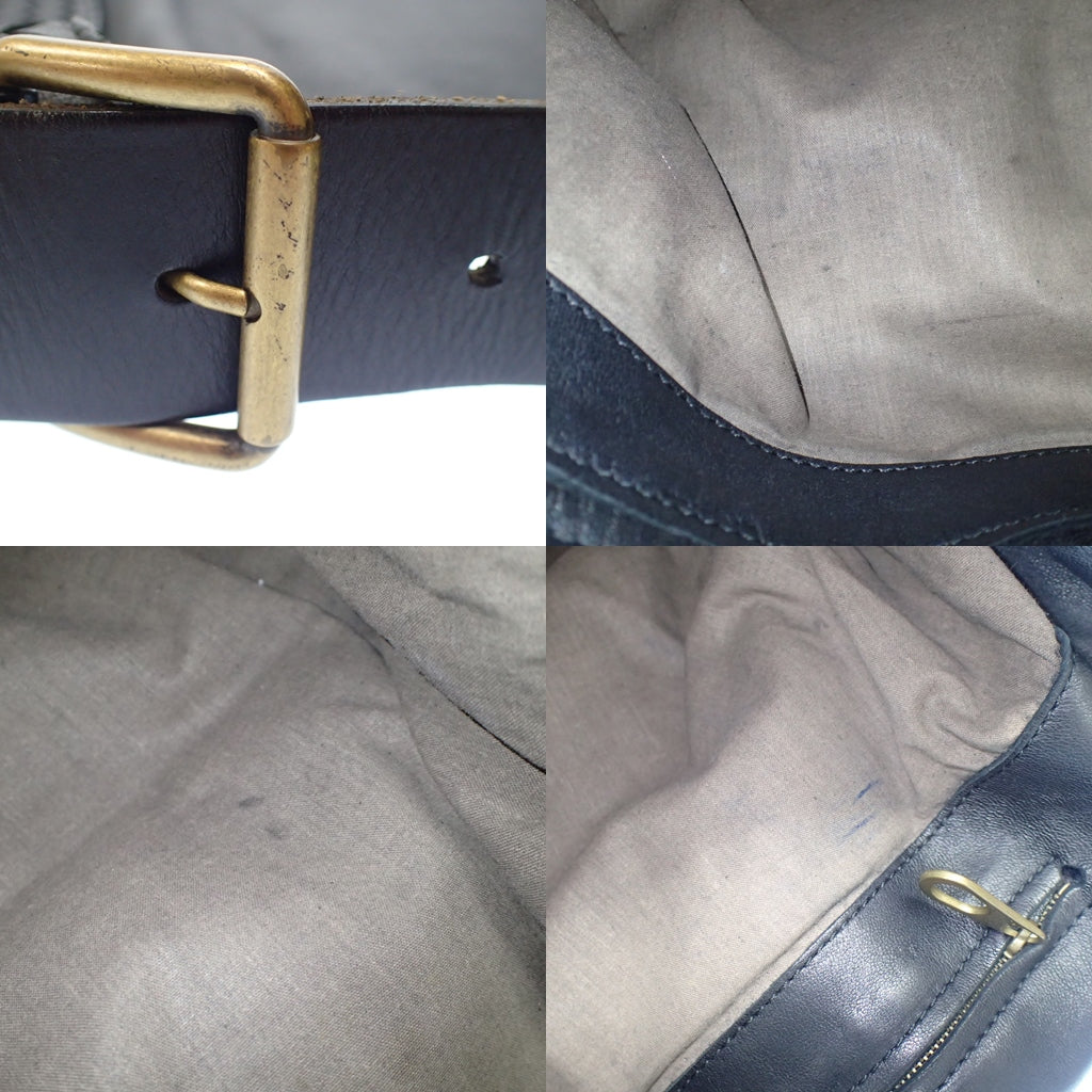 中古◆ボッテガヴェネタ イントレチャート レザーショルダーバッグ ゴールド金具 BOTTEGA VENETA【AFE5】
