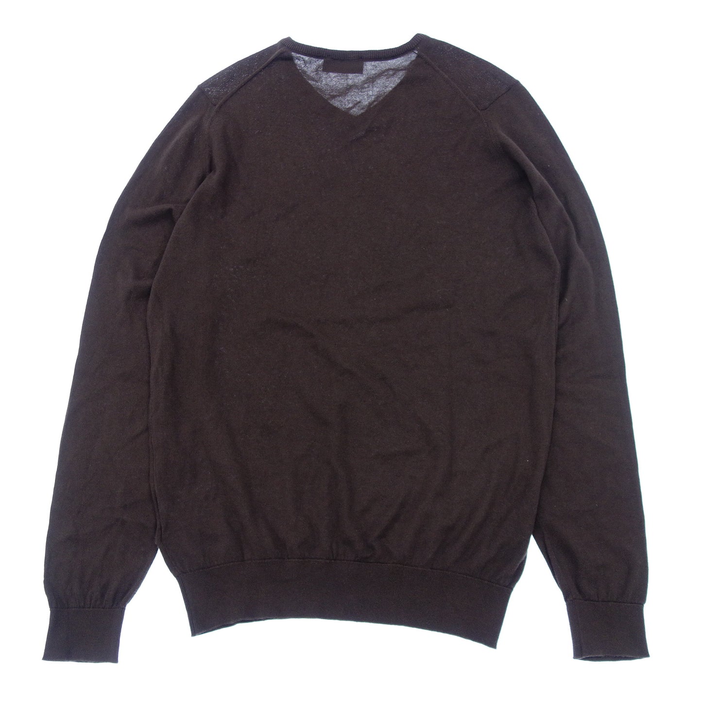 ジョンスメドレー ニットセーター 長袖 Vネック コットン メンズ ブラウン M JOHN SMEDLEY【AFB32】【中古】