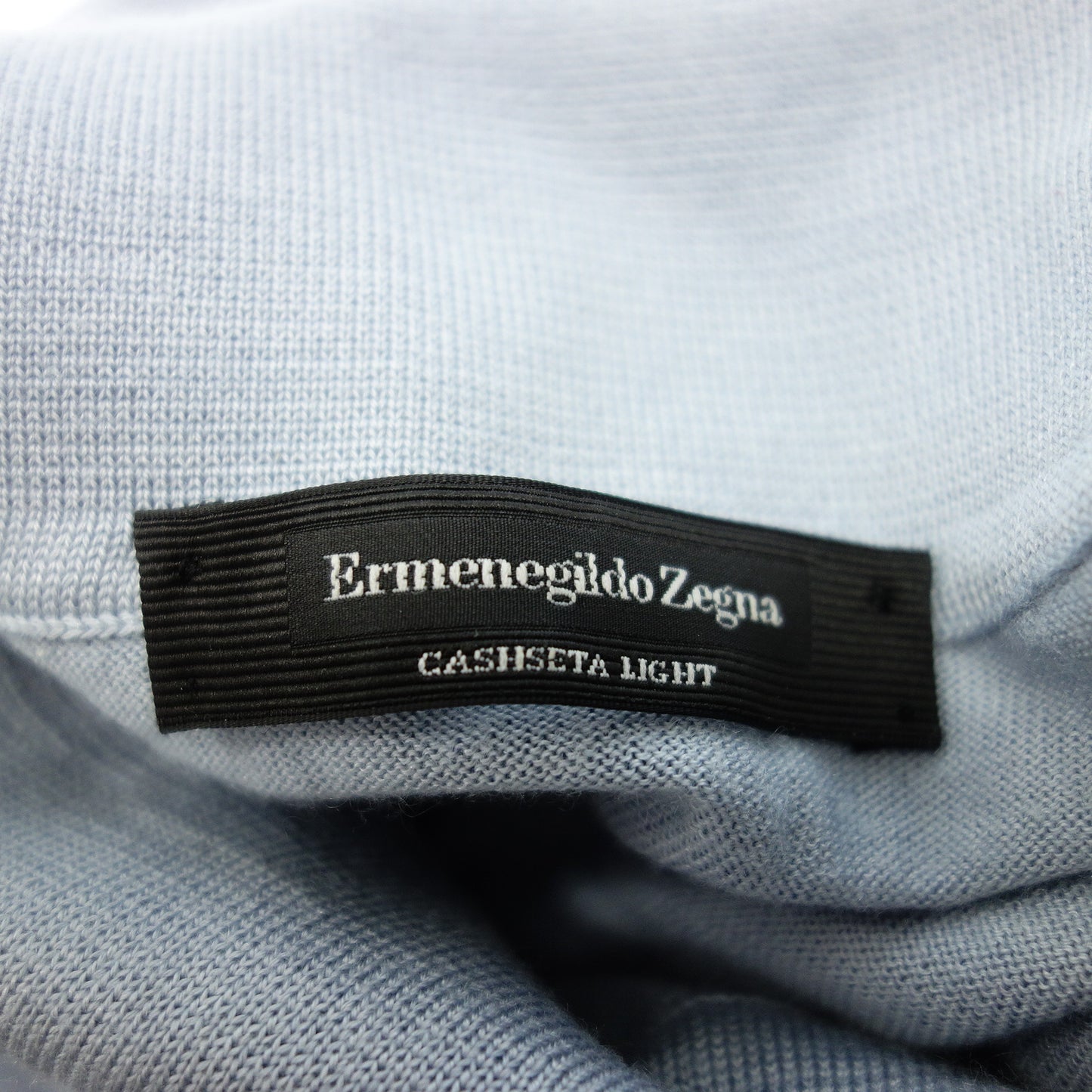 極美品◆エルメネジルド ゼニア 長袖トップス カシミア&シルク XS メンズ ブルーグレー Ermenegildo Zegna【AFB12】