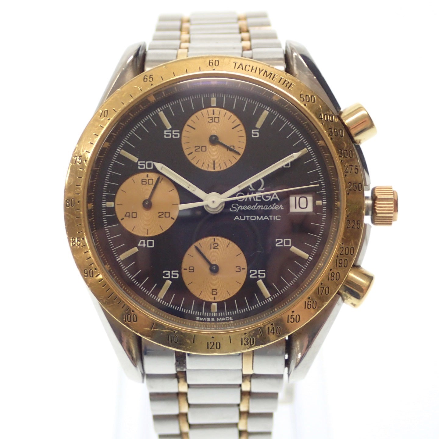 中古◆オメガ 腕時計 スピードマスター 3316.50 自動巻き 文字盤黒 シルバー×ゴールド 箱付き OMEGA【AFI18】