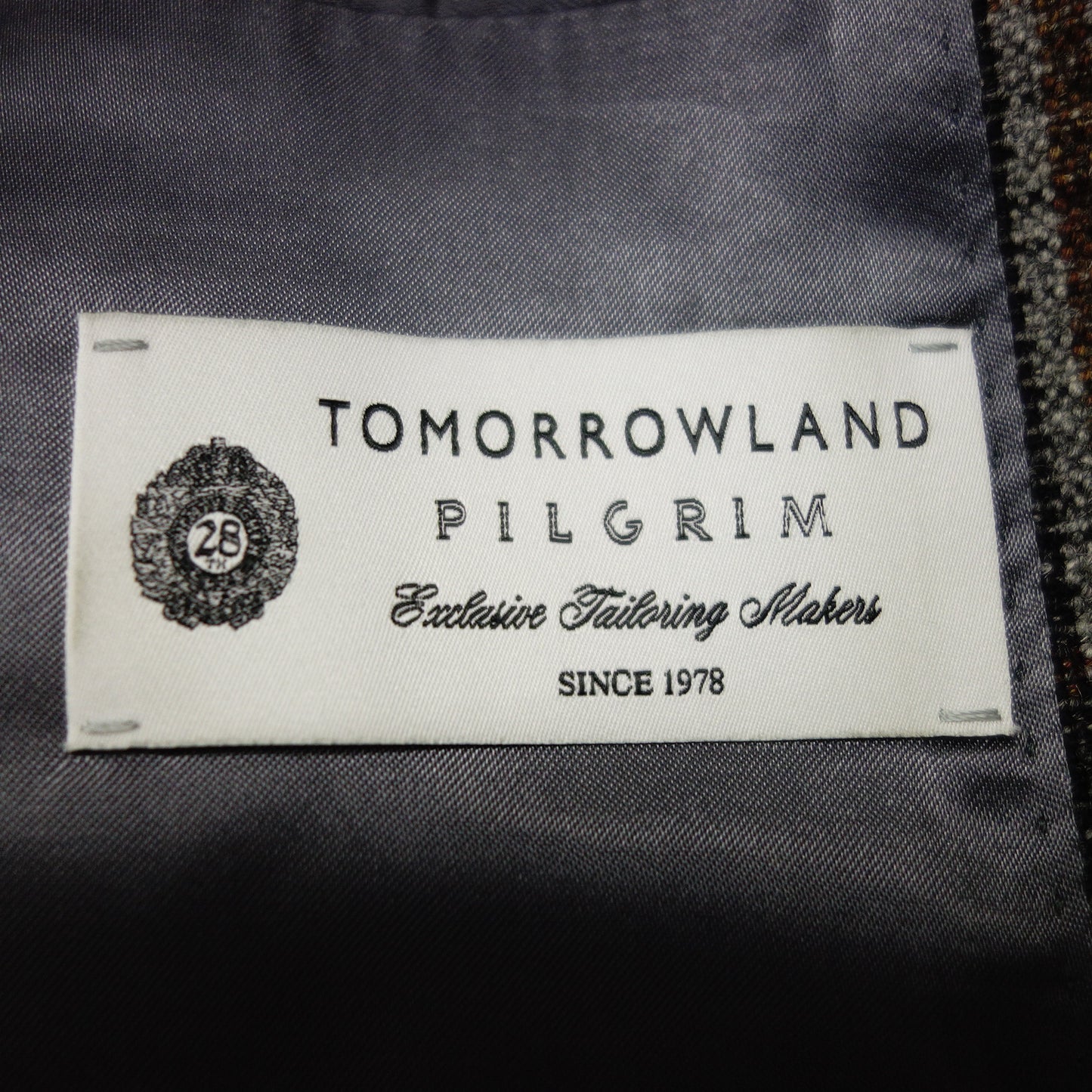 中古◆トゥモローランド ピルグリム ダブルブレストジャケット ウール チェック サイズ44 メンズ グレー系 TOMORROWLAND PILGRIM【AFB35】