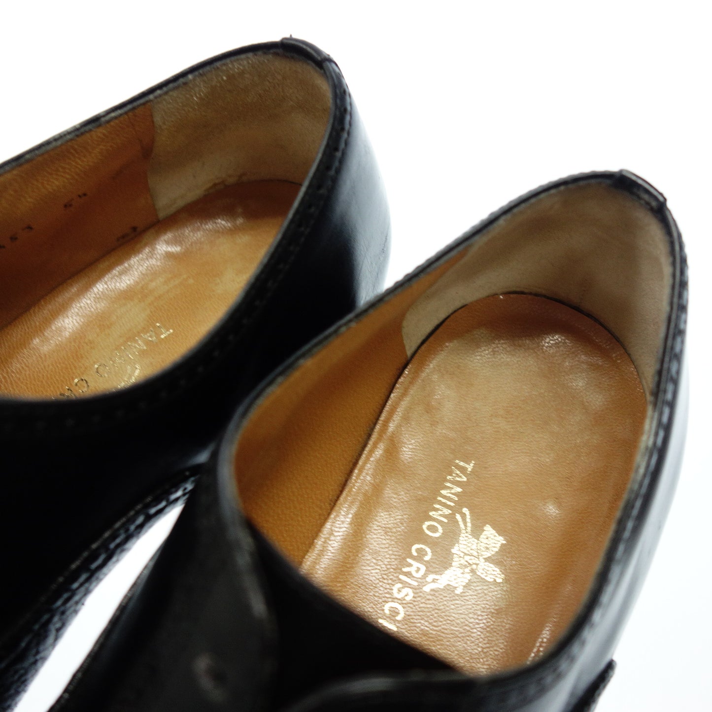 タニノクリスチー レザーシューズ ストレートチップ メンズ 5.5 黒 Tanino Criscici【AFC53】【中古】