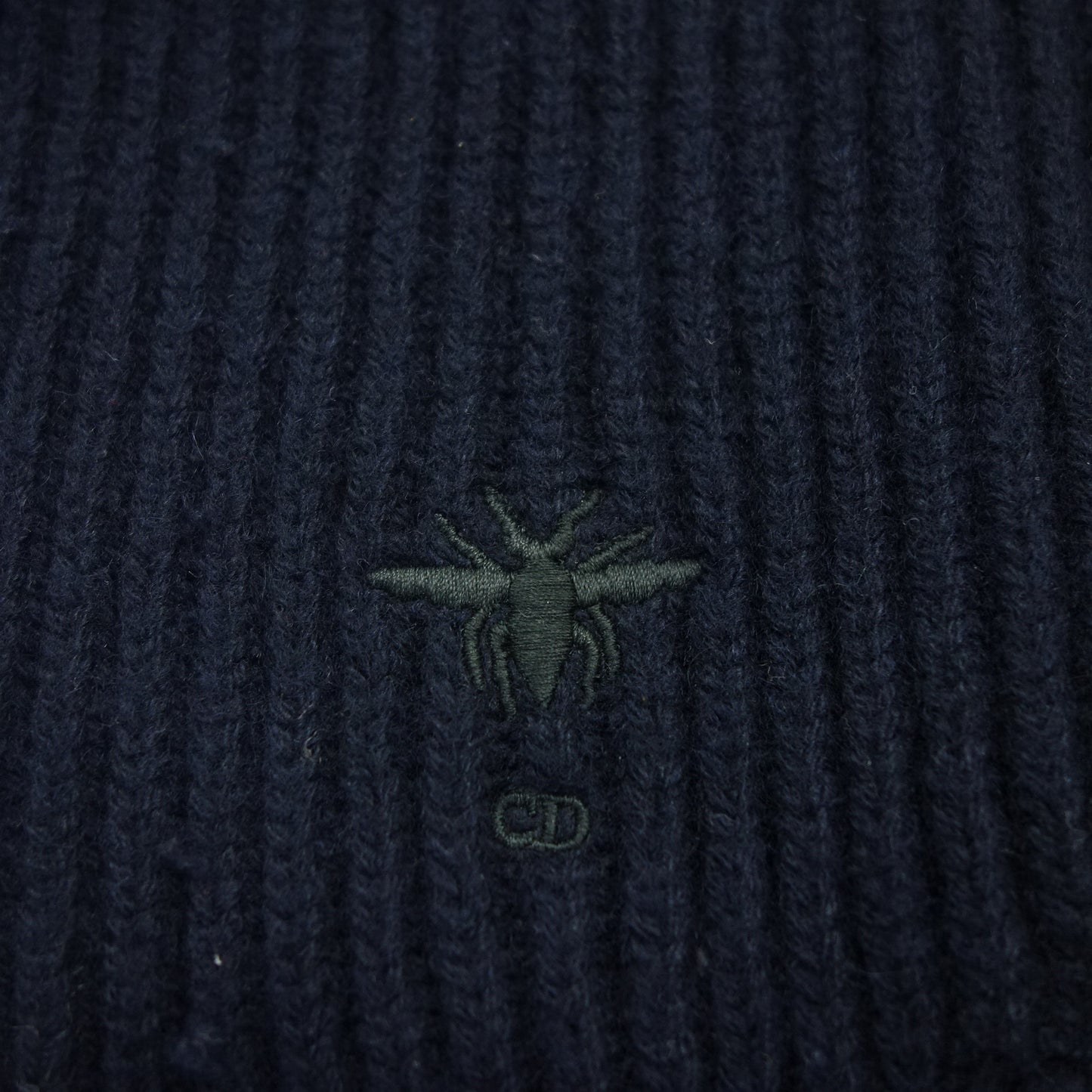 クリスチャンディオール ニット カシミヤ混 ビー刺繡 944S10AM104 レディース ネイビー 38 Christian Dior【AFB41】【中古】