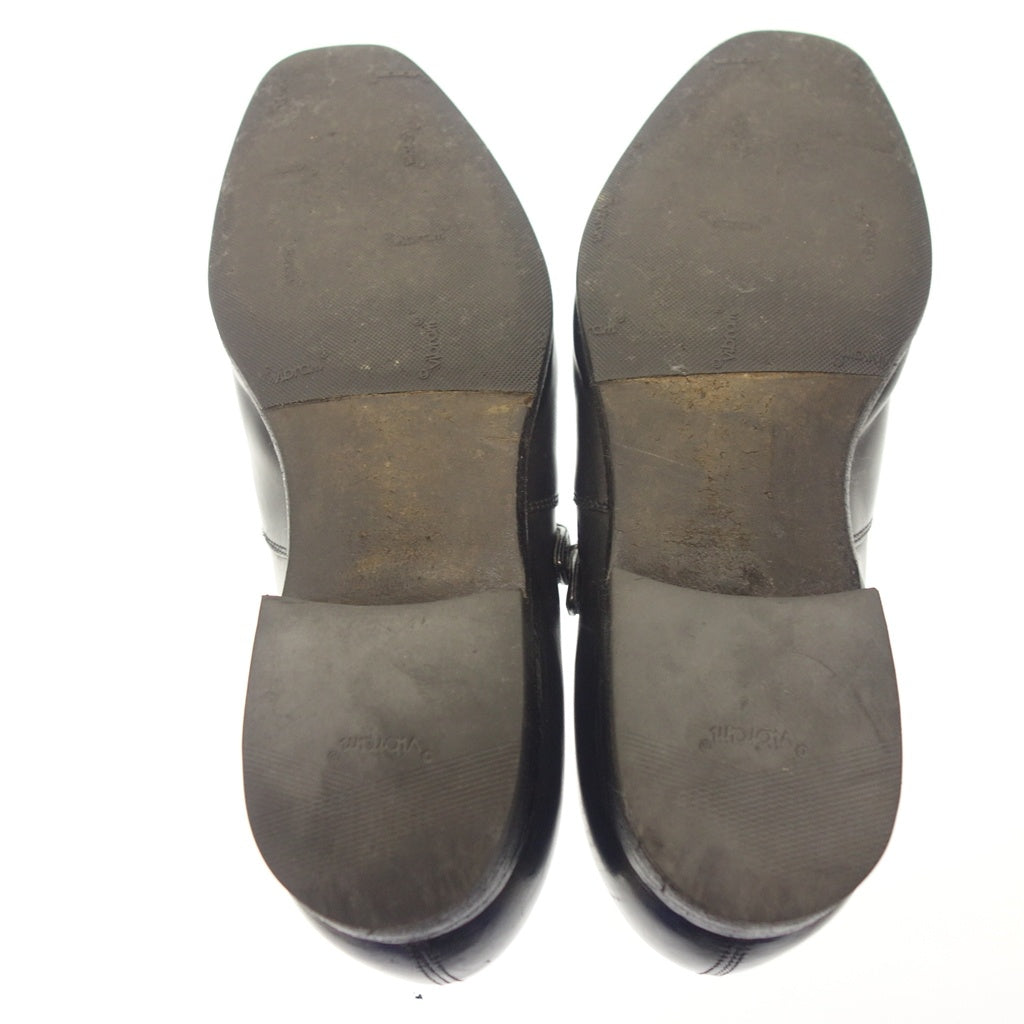 中古◆ラルフローレン パープルレーベル レザーシューズ S1948 シングルストラップ メンズ ブラック系 サイズ7.5E RALPH LAUREN PURPLE LABEL【AFC9】