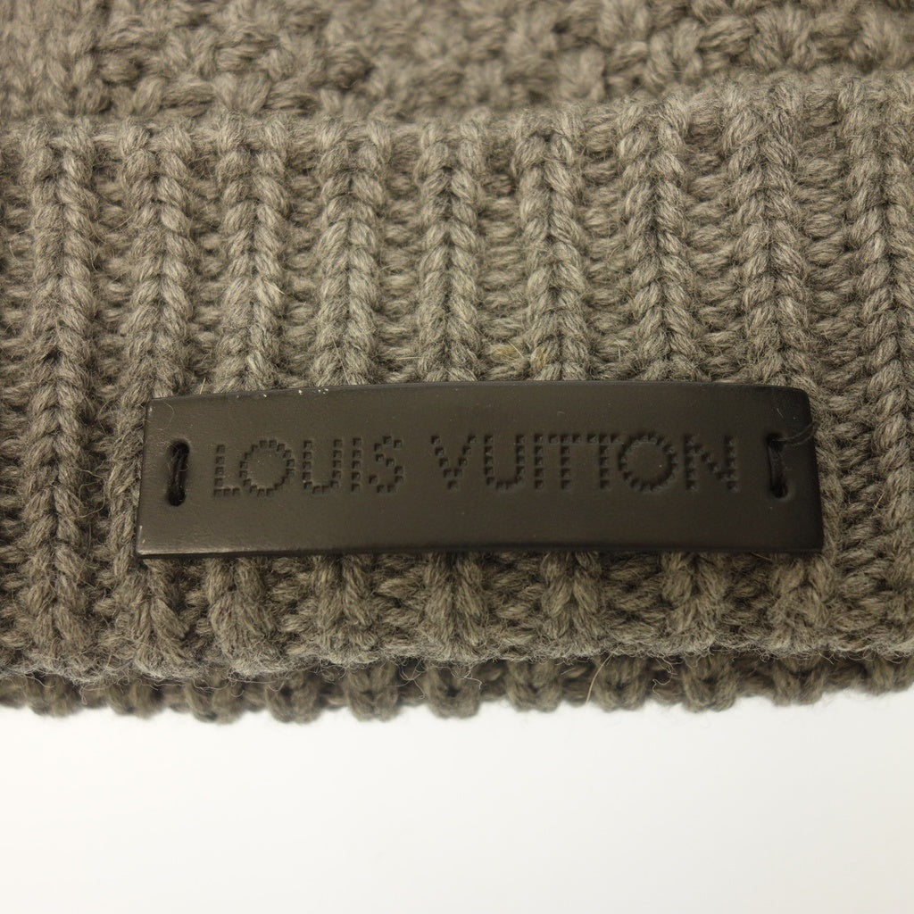 中古◆ルイ ヴィトン ニット帽子 ウール100% グレー LOUIS VUITTON【AFI20】