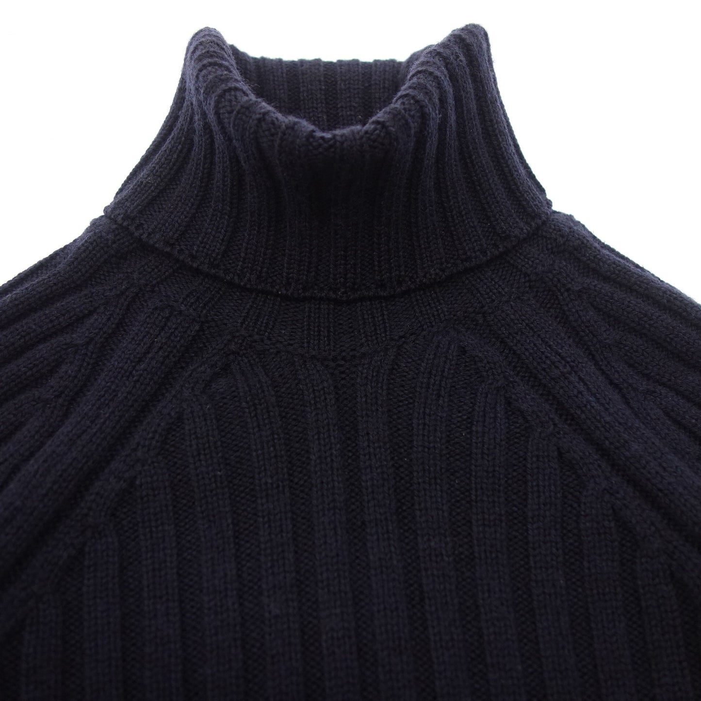 美品◆ドルモア ウール ハイネック ニット サイズ44 メンズ ネイビー Drumohr【AFB39】