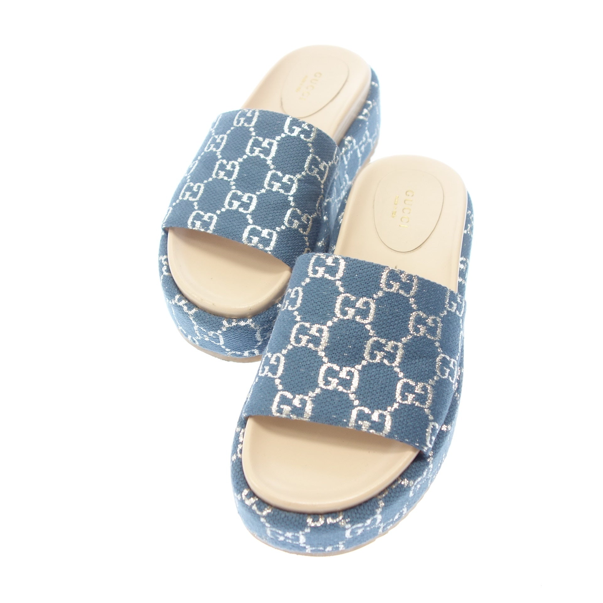 Good condition ◇ Gucci Slide Sandals Platform 623212 Women's Blue