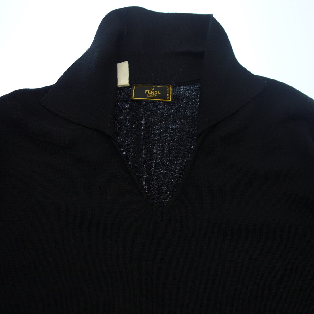 美品◆フェンディ ニットセーター スキッパー レディース 44 黒 FENDI【AFB19】