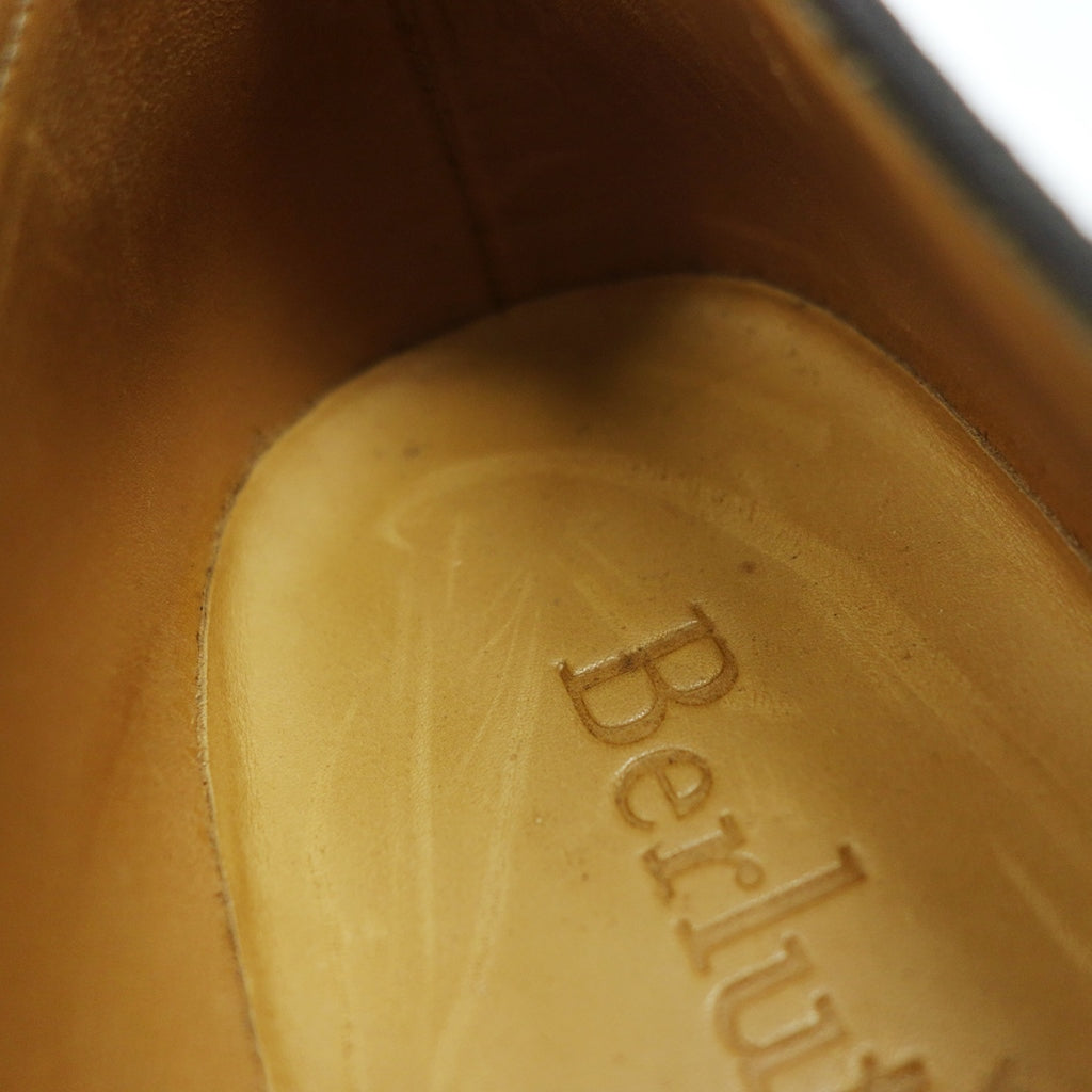 美品◆ベルルッティ コインローファー レザーシューズ スエード ブルー系 メンズ サイズ7.5 純正シューツリー Berluti【LA】