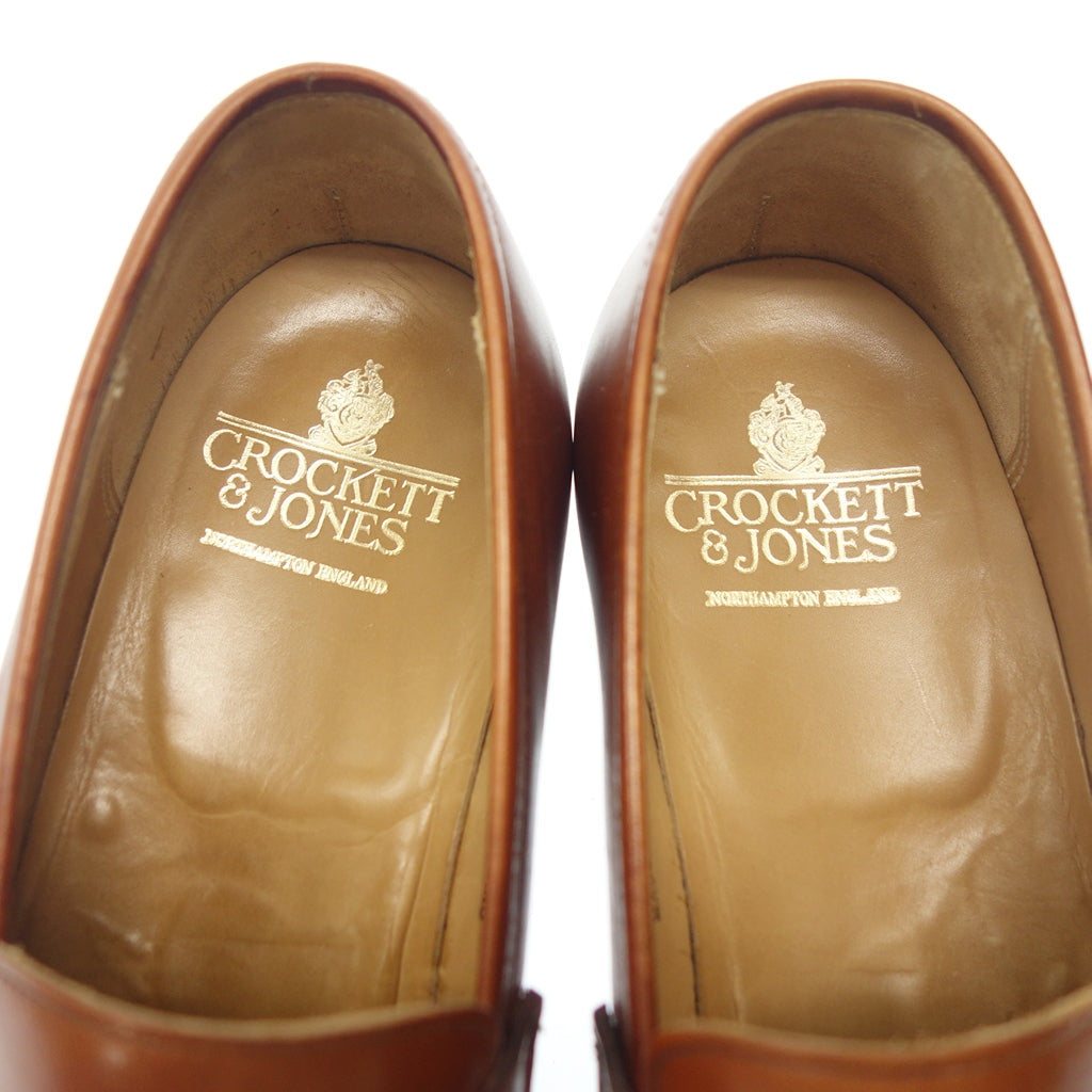 極美品◆クロケット&ジョーンズ レザーシューズ コインローファー EATON イートン 茶系 UK9E CROCKETT&JONES【LA】