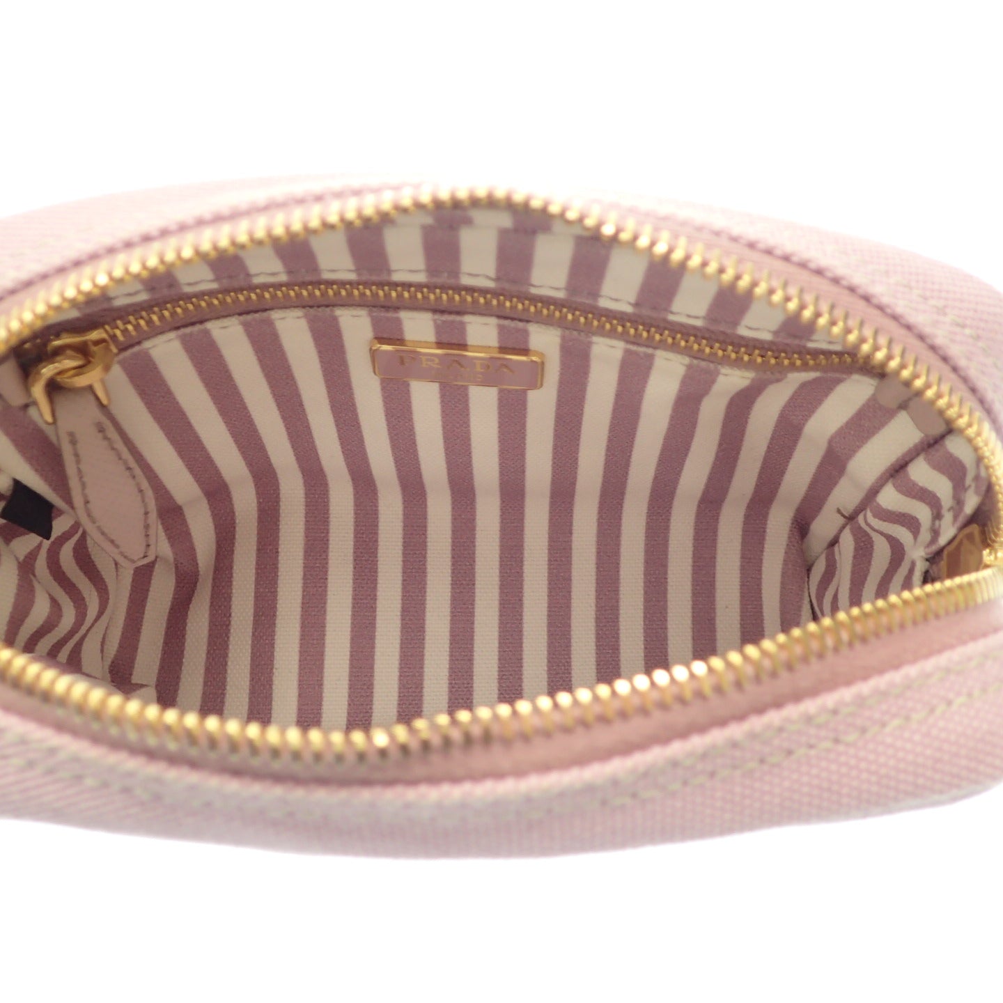 極美品◆プラダ カナパ ポーチ キャンバス 1NA693 PRADA CANAPA【AFE4】