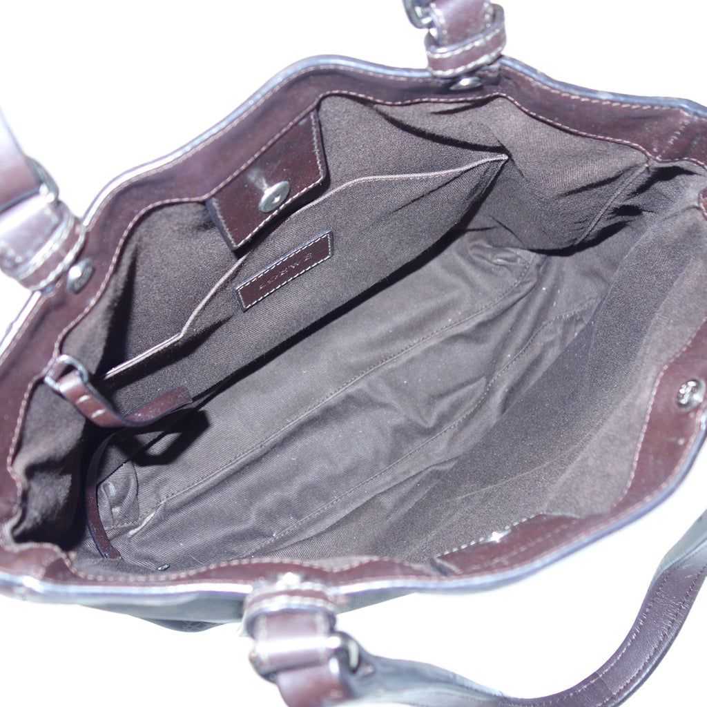 中古◆ロエベ アナグラム PVC トートバッグ 茶系 LOEWE【AFE8】