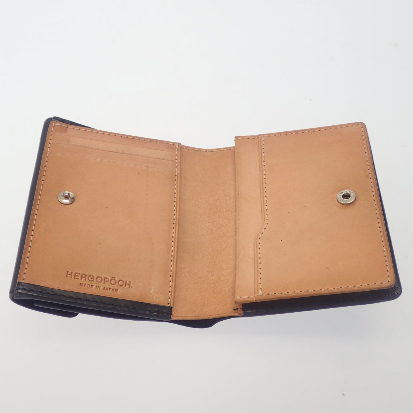 中古◆エルゴポック 二つ折り財布 ダークネイビー HERGOPOCH【AFI5】