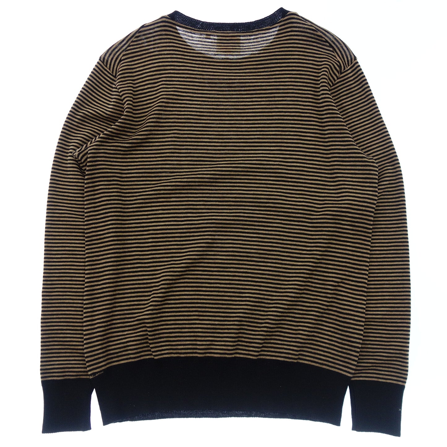 エムトリコ バイ モウショッフェ ニットセーター ミニボーダー クルーネック メンズ ブラウン/ブラック 2 AIME TRICOT by MAUCHAUFFEE【AFB42】【中古】