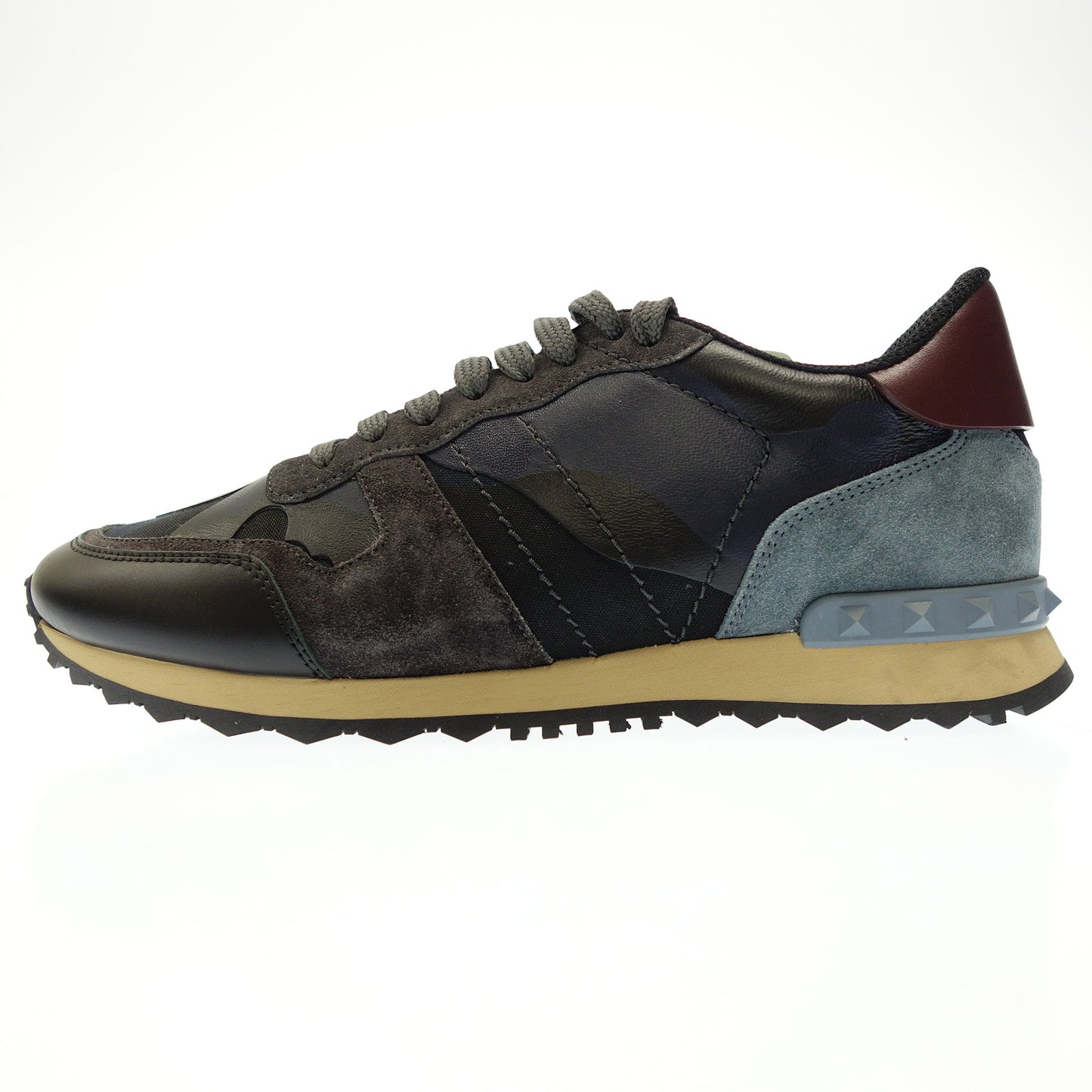 ヴァレンティノ レースアップスニーカー レザー切替 メンズ 40 ネイビー系 VALENTINO【AFC42】【中古】