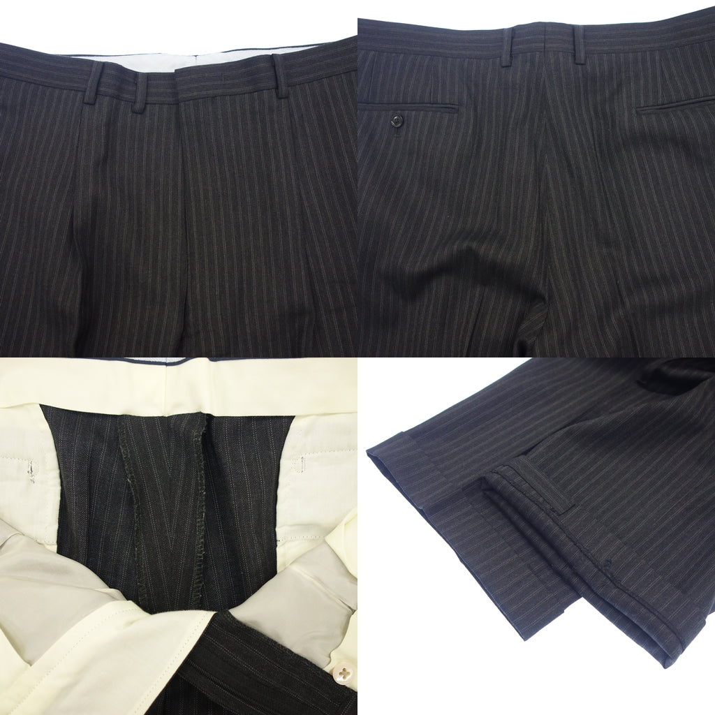 美品◆サヴィルロウ スーツ dormeuil メンズ ウール グレー ネーム入り サイズ104 savile row【AFB28】