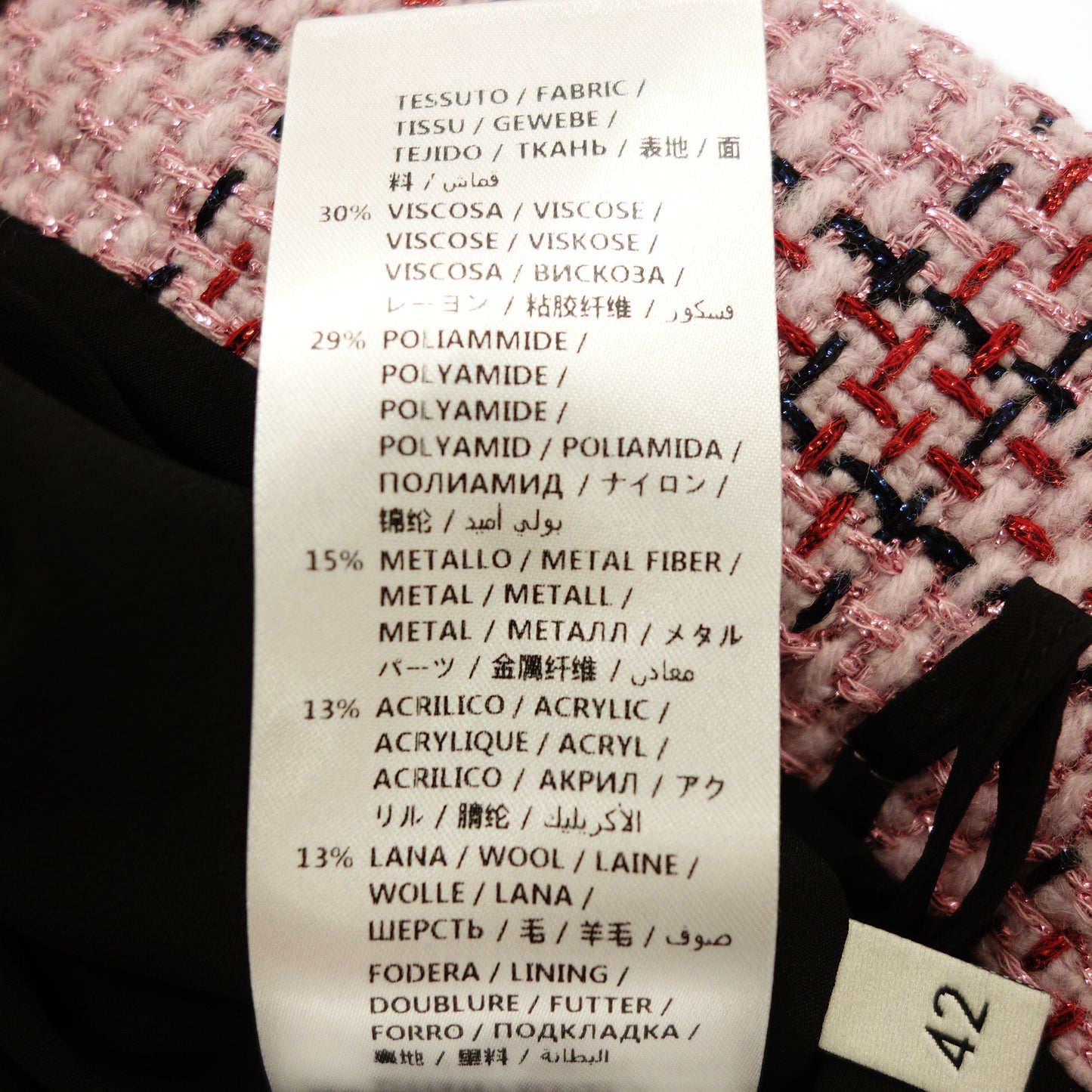 美品◆グッチ ツイードスカート ミックスツイード 436197 ピンク系 レディース サイズ42 GUCCI【AFB17】