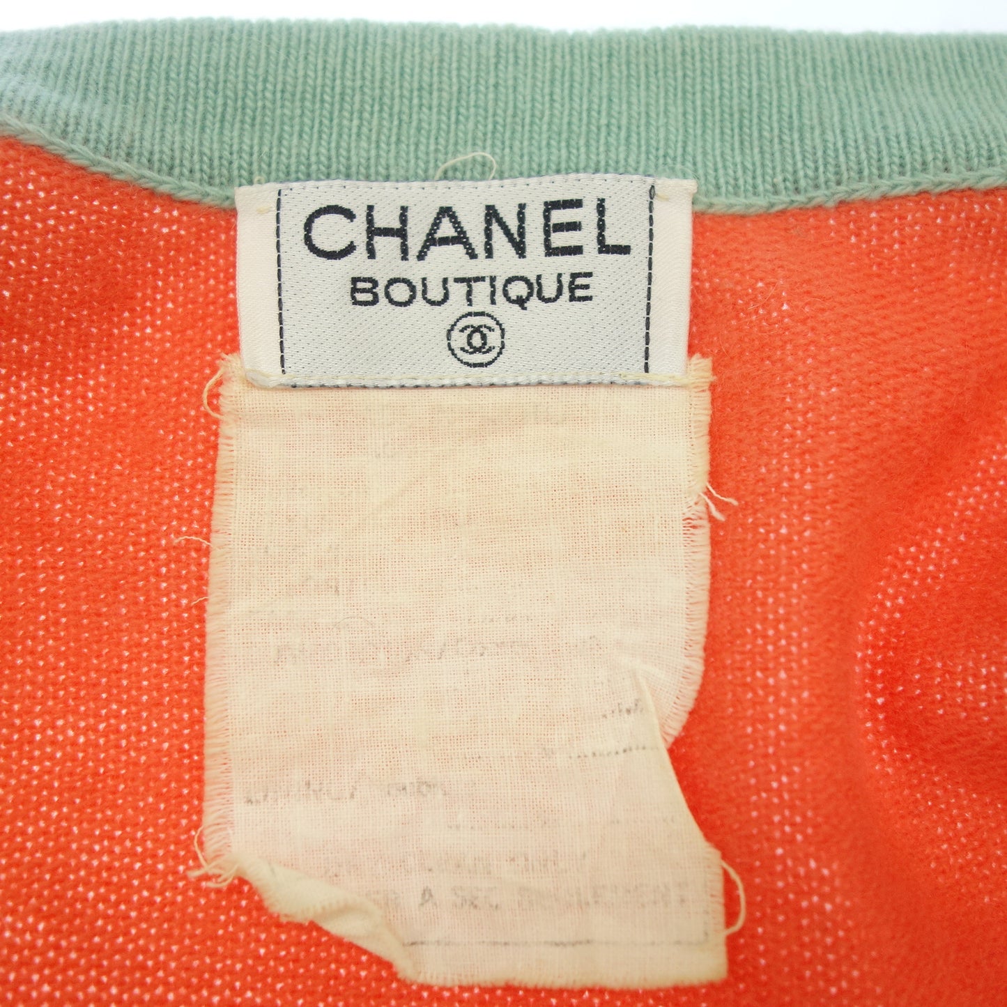 シャネル ニットカーディガン バイカラー ココマーク金ボタン レディース オレンジ系 CHANEL【AFB30】【中古】