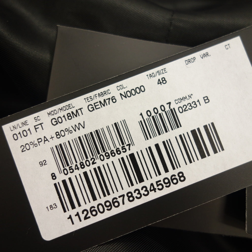 未使用◆ドルチェ&ガッバーナ チェスターコート ウール×ポリアミド メンズ ブラック サイズ48 DOLCE&GABBANA【AFB11】