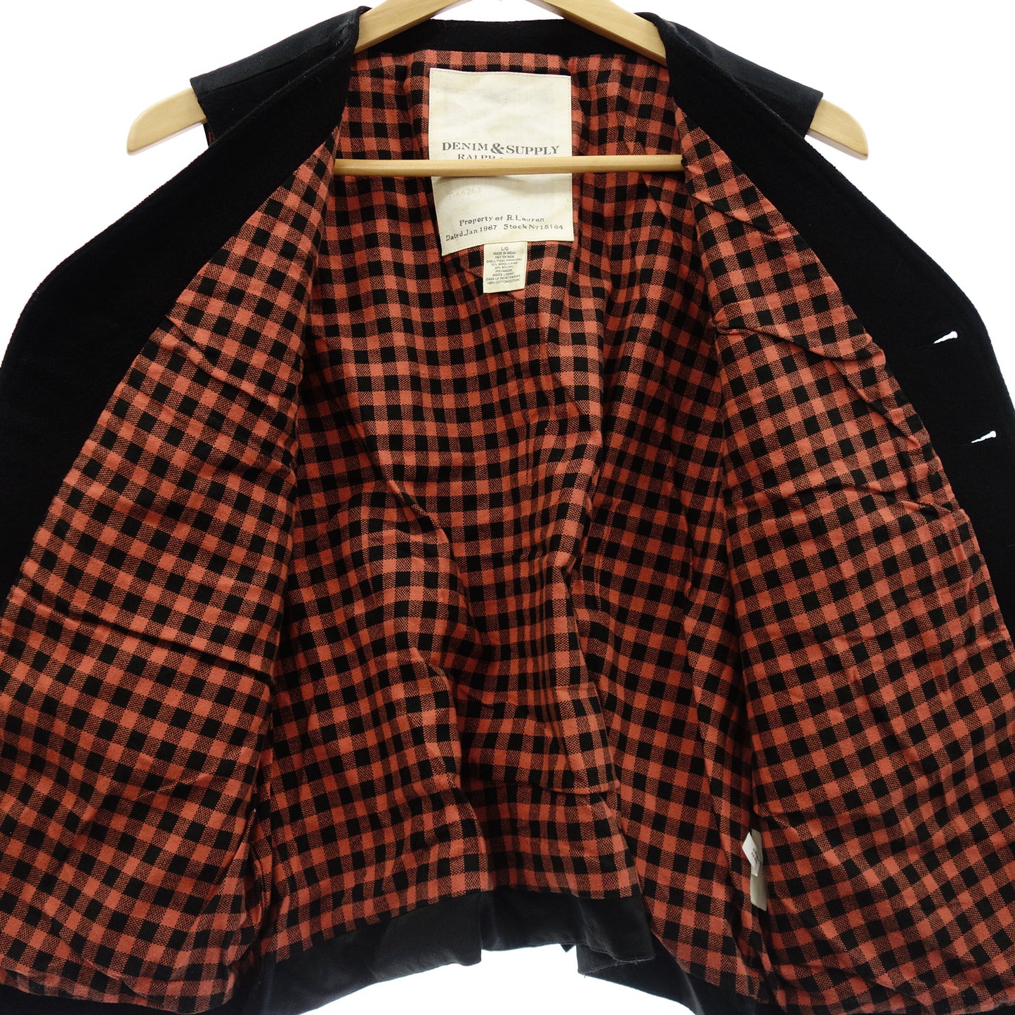 デニム&サプライ ラルフローレン ベスト ウール L メンズ ブラック RALPH LAUREN【AFB13】【中古】