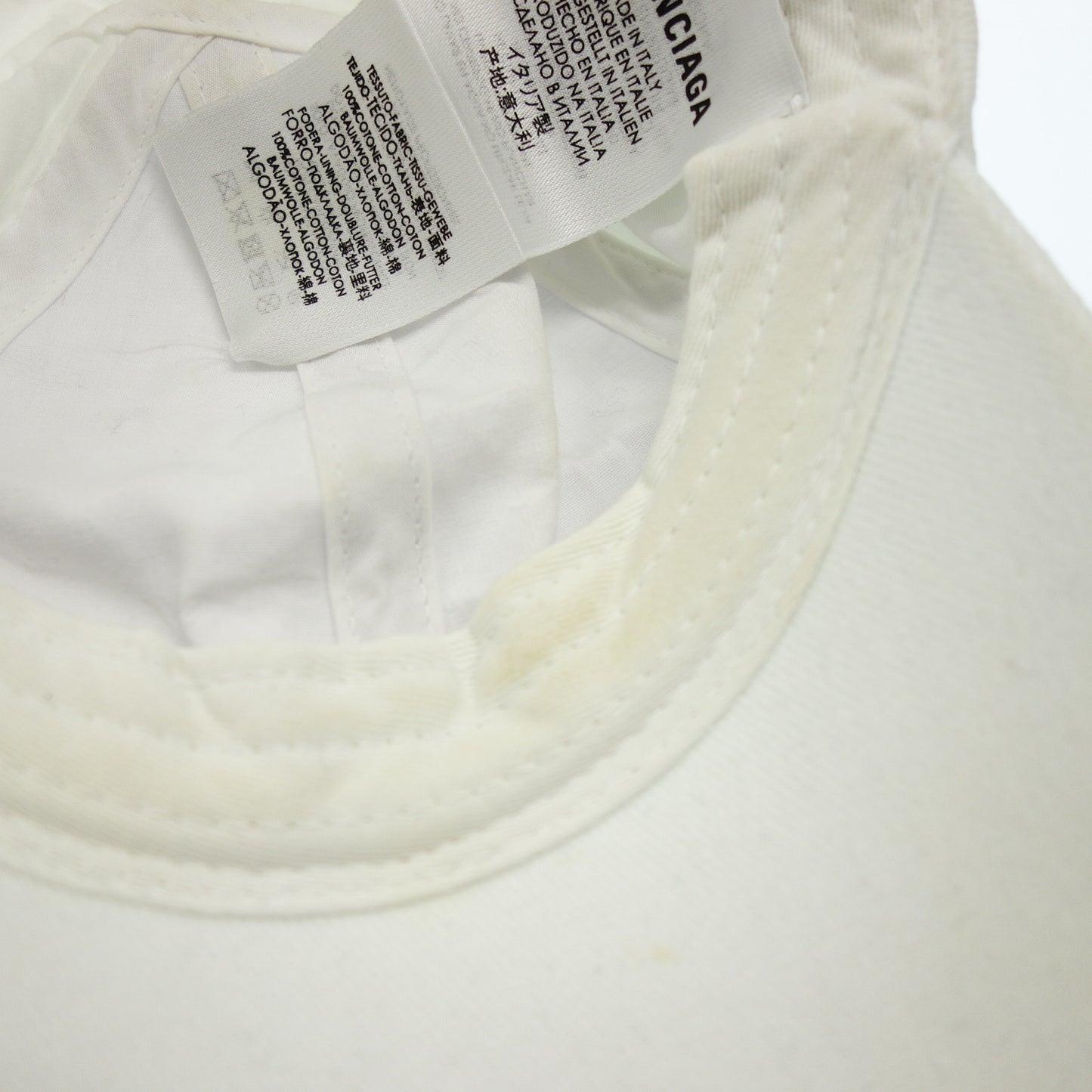 バレンシアガ ベースボールキャップ ロゴ ホワイト BALENCIAGA【AFI22】【中古】