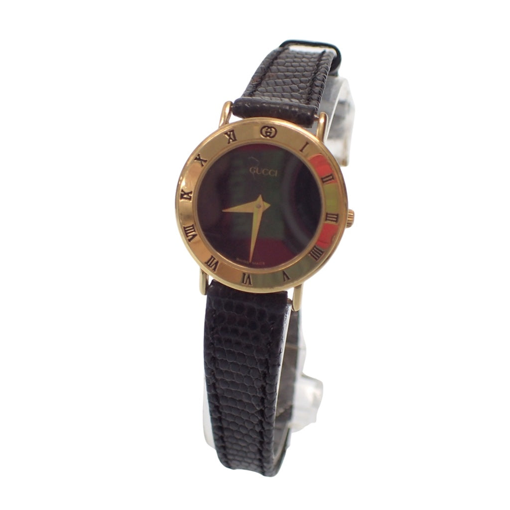 中古◆グッチ 腕時計 3000.2L 不動 ブラック×ゴールド GUCCI【AFI8】