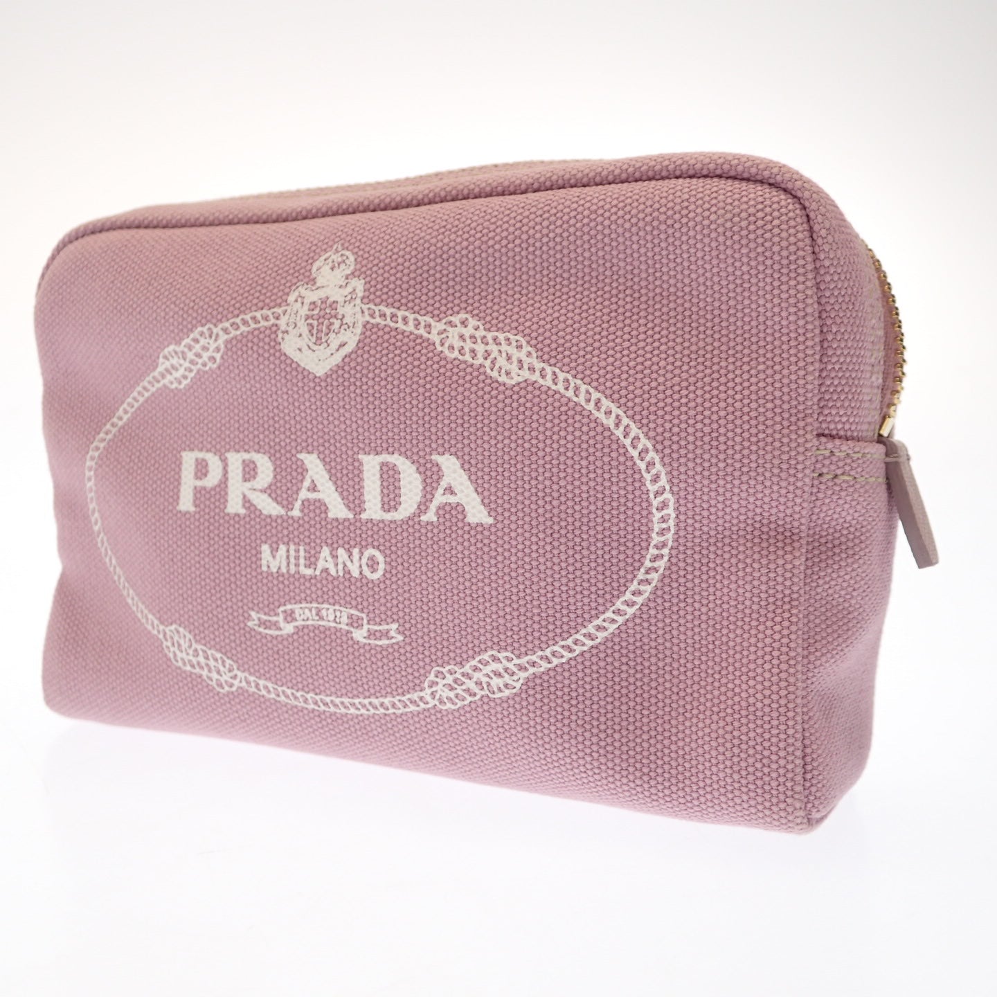 極美品◆プラダ カナパ ポーチ キャンバス 1NA693 PRADA CANAPA【AFE4】