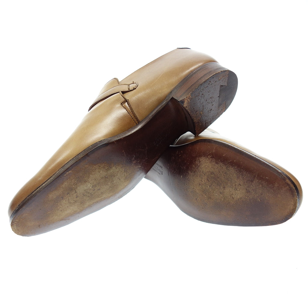 美品◆クロケット&ジョーンズ レザーシューズ シングルモンク PULLMAN ハンドグレード 5895 ベージュ メンズ サイズ7D CROCKETT&JONES【LA】