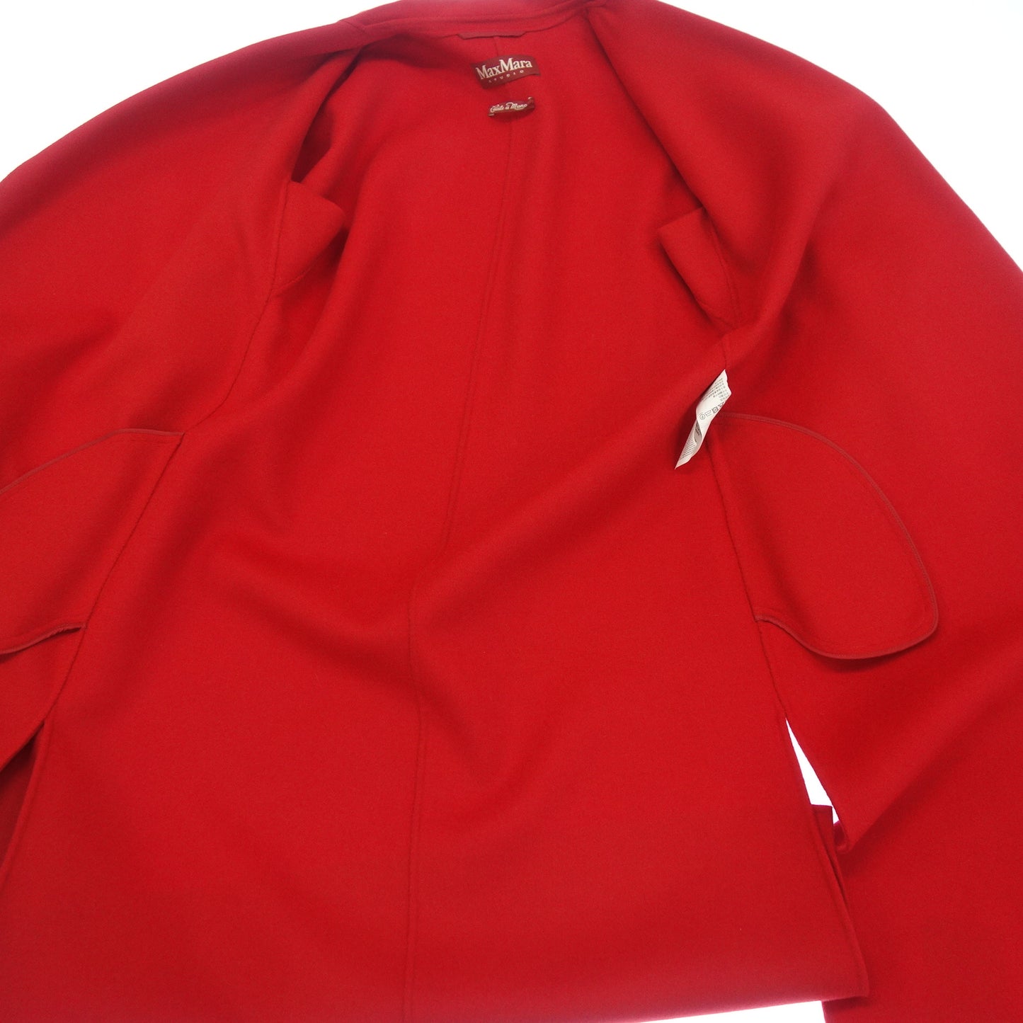 マックスマーラ ステュディオ ベルテッドコート ロング クチートアマーノ レディース レッド USA2 MaxMara【AFA20】【中古】