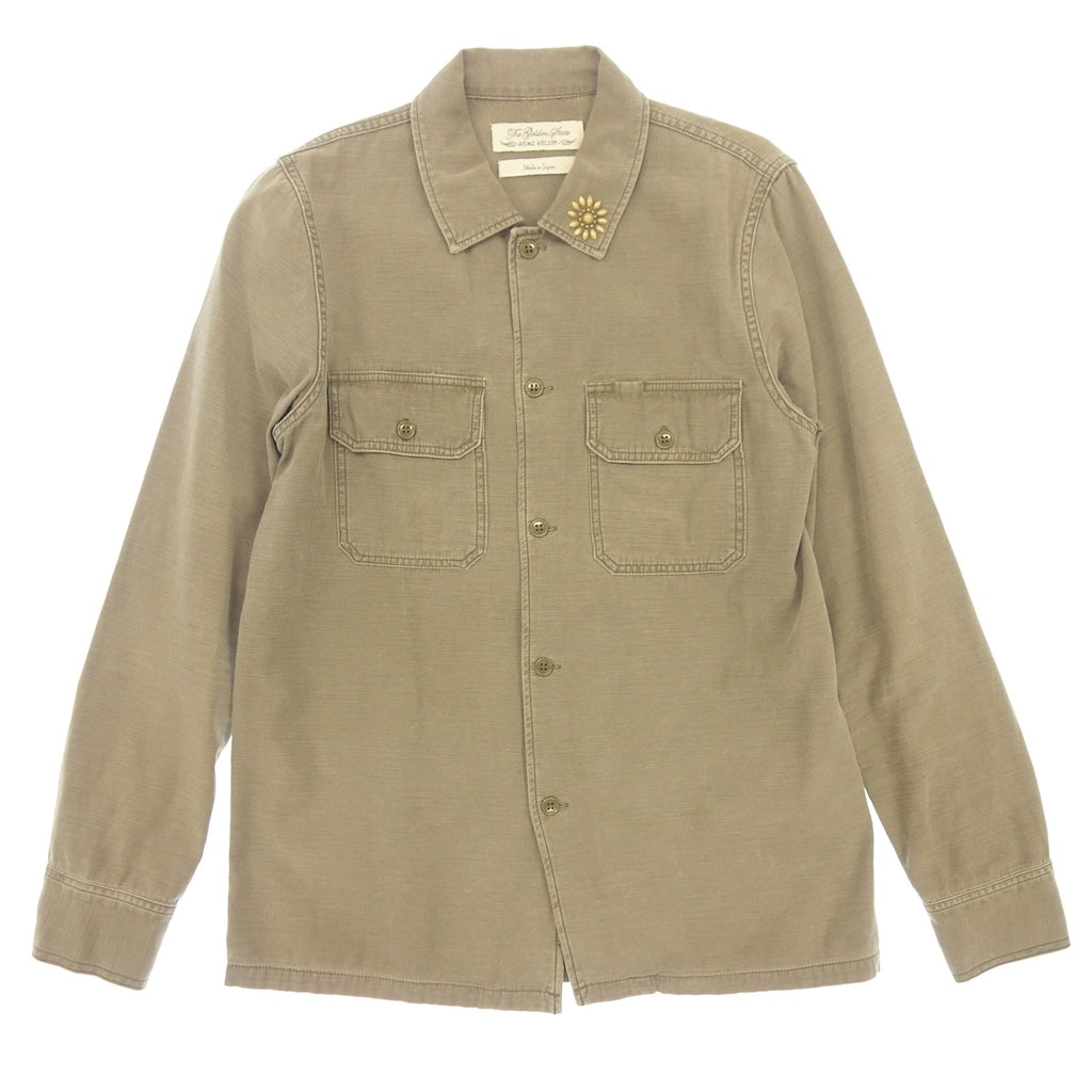 美品◆レミレリーフ ミリタリーシャツ メンズ カーキ サイズL REMI RELIEF【LA】