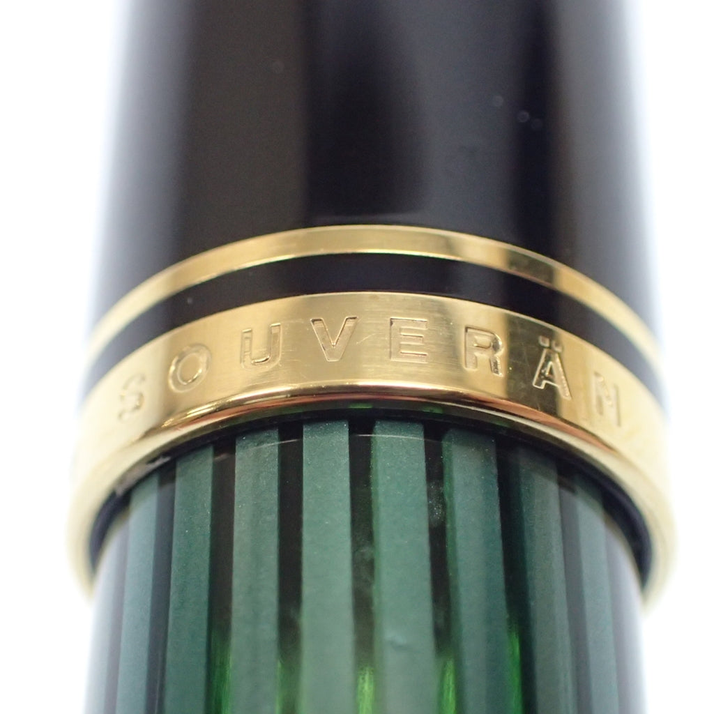 美品◆ペリカン 万年筆 スーベレーン ストライプ ペン先14C-585 字幅F 緑系 Pelikan Souveran【AFI8】