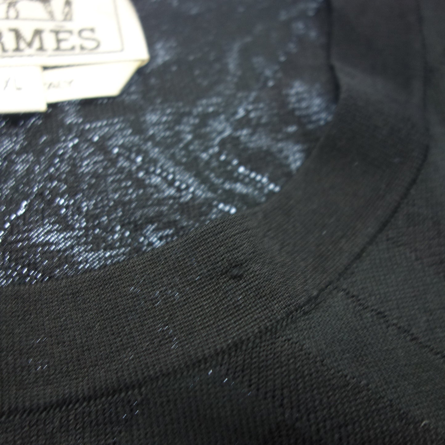 エルメス ニットセーター シルク 総柄 メンズ XL 黒 HERMES【AFB16】【中古】