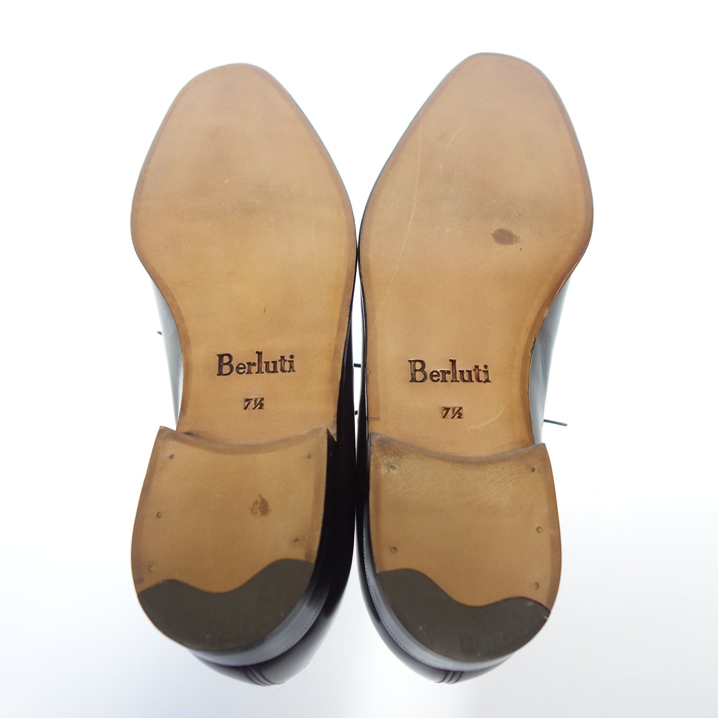美品◆ベルルッティ レースアップレザーシューズ パンチング プレーントゥ メンズ ブラウン サイズ7.5 Berluti【AFC44】