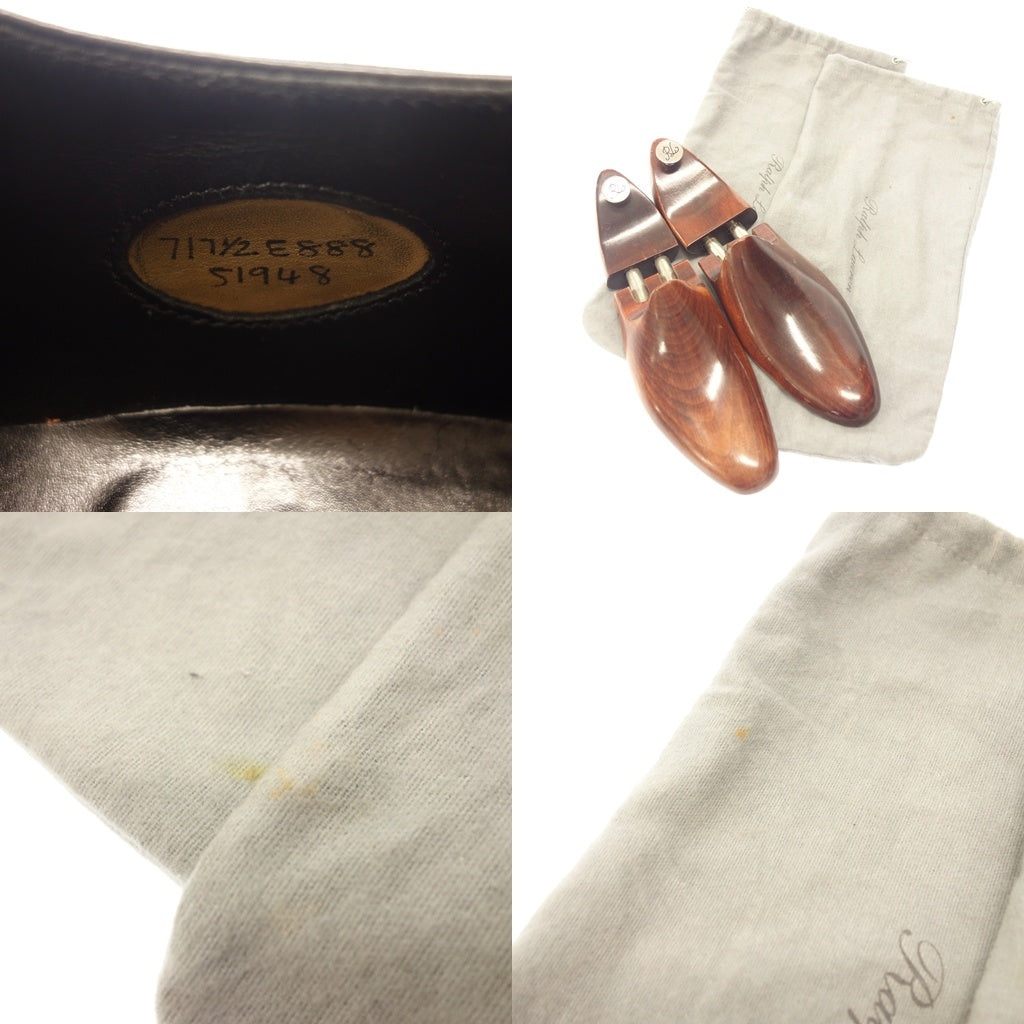 中古◆ラルフローレン パープルレーベル レザーシューズ S1948 シングルストラップ メンズ ブラック系 サイズ7.5E RALPH LAUREN PURPLE LABEL【AFC9】