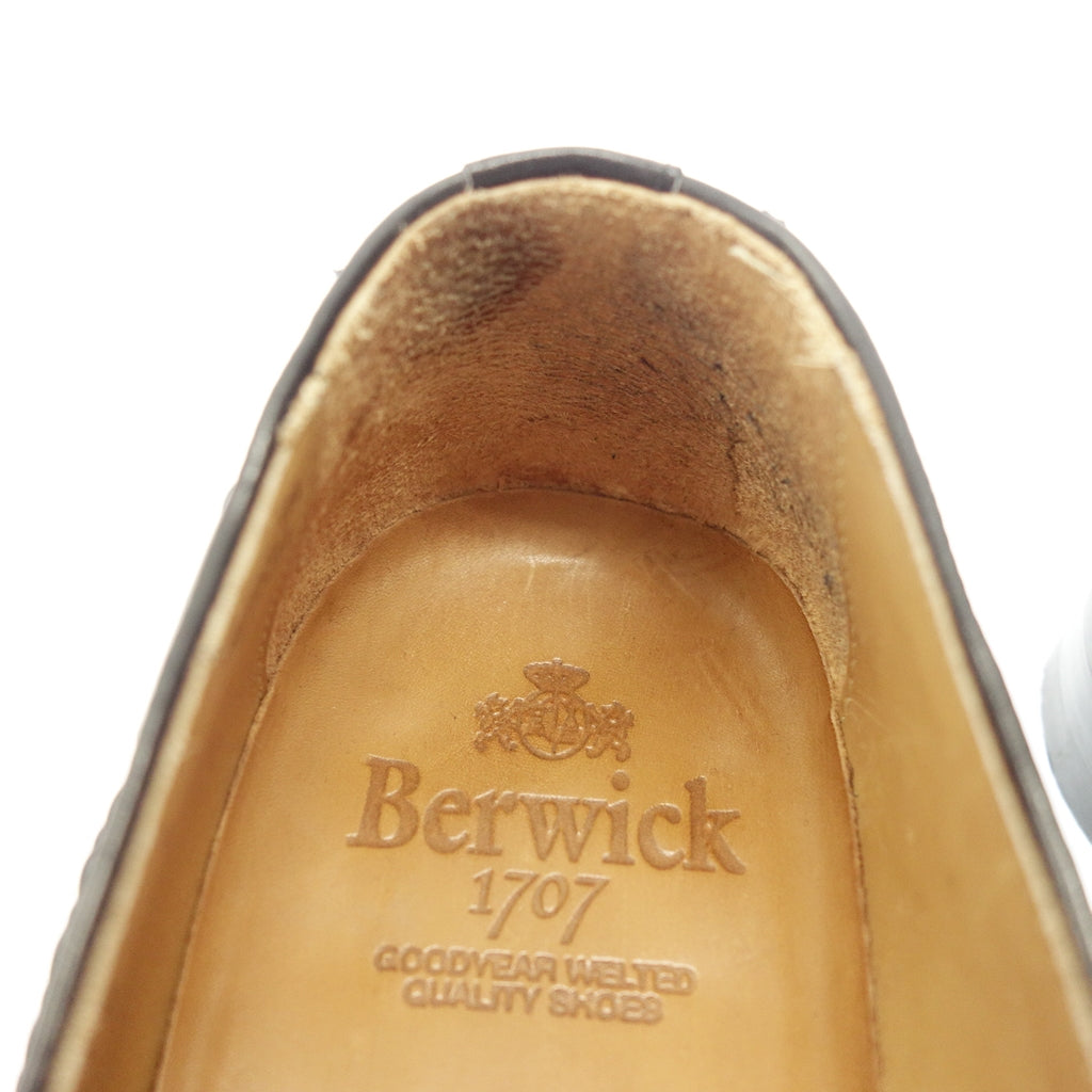 美品◆バーウィック タッセルローファー 4340 レザー メンズ 6 ブラック Berwick【AFD3】
